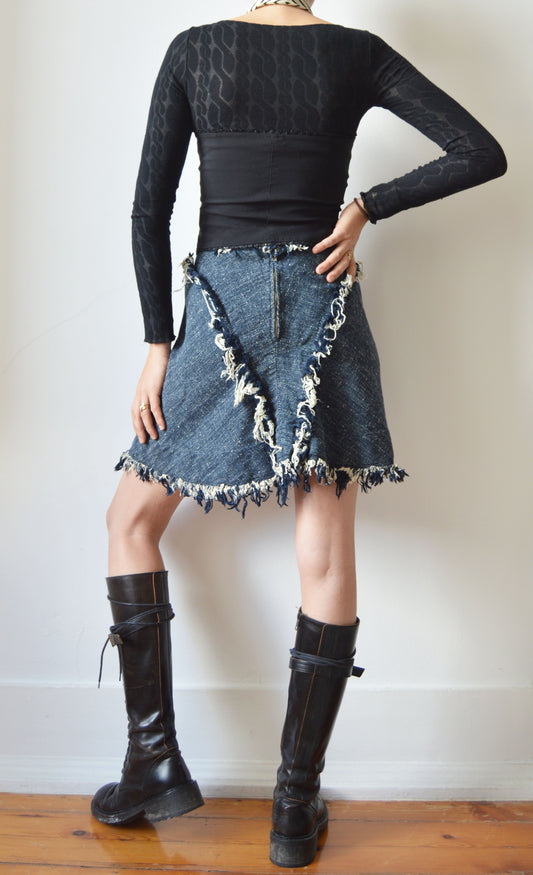 Vintage Vivienne Westwood Anglomania Frayed Denim Skirt