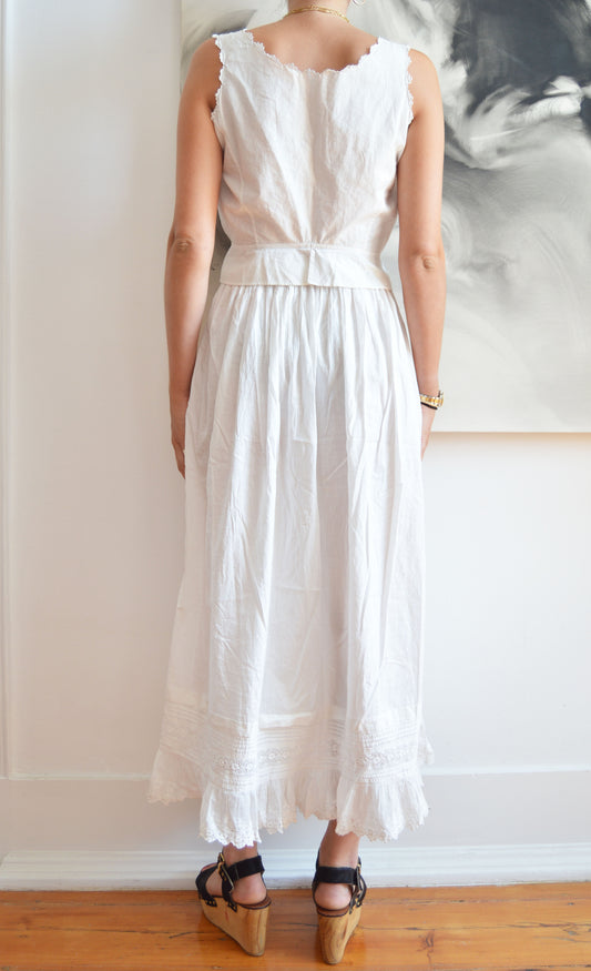 vintage white lace cotton blouse
