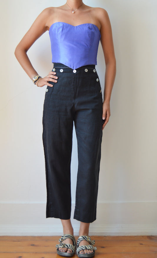 vintage alberta ferretti blue silk corset