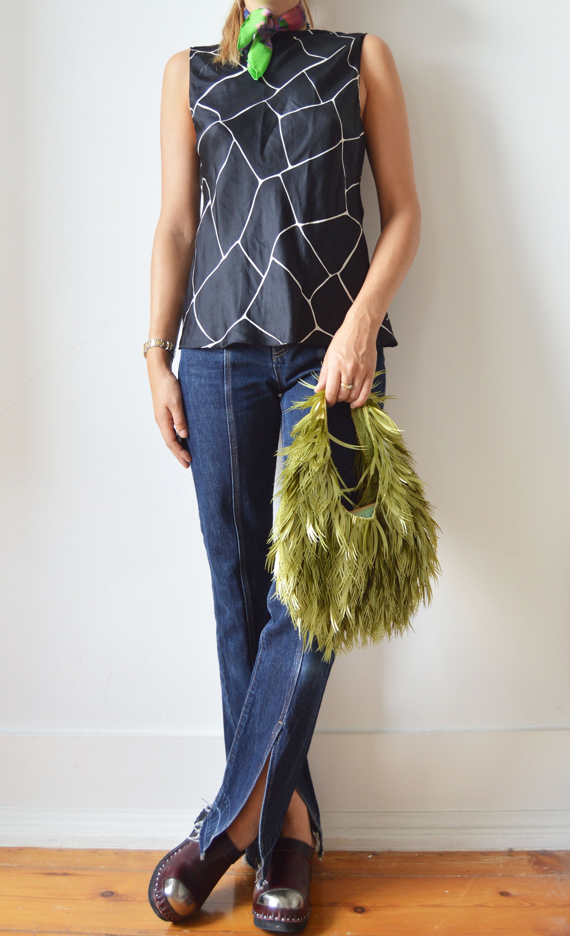 Vintage Chloé F/W 2000 Green Plastic Spiked Bag