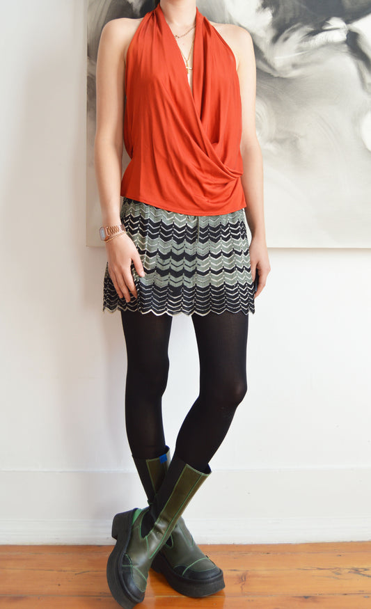 vintage chloe ss 2001 orange blackless top