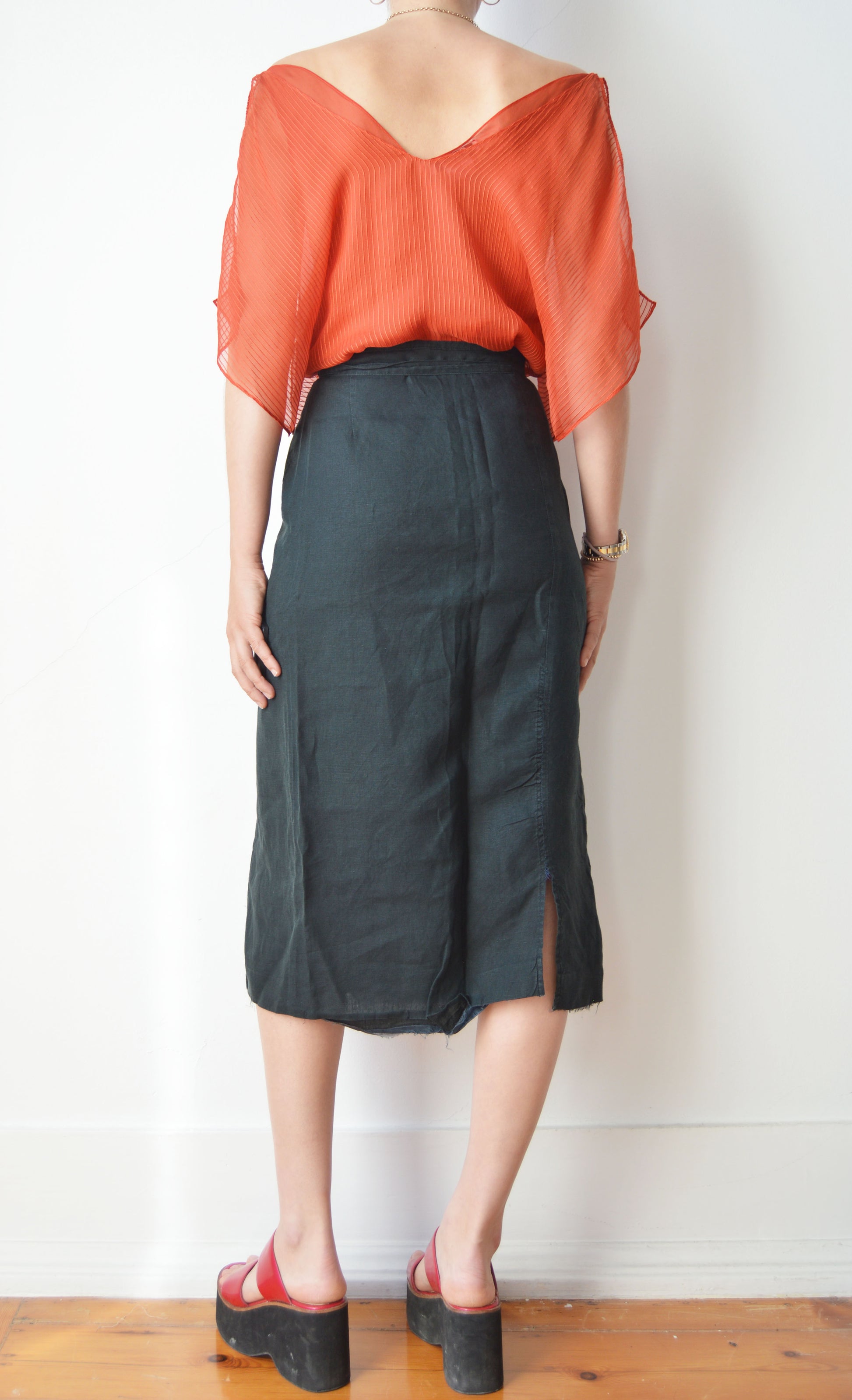 vintage chloe ss 2001 orange silk top