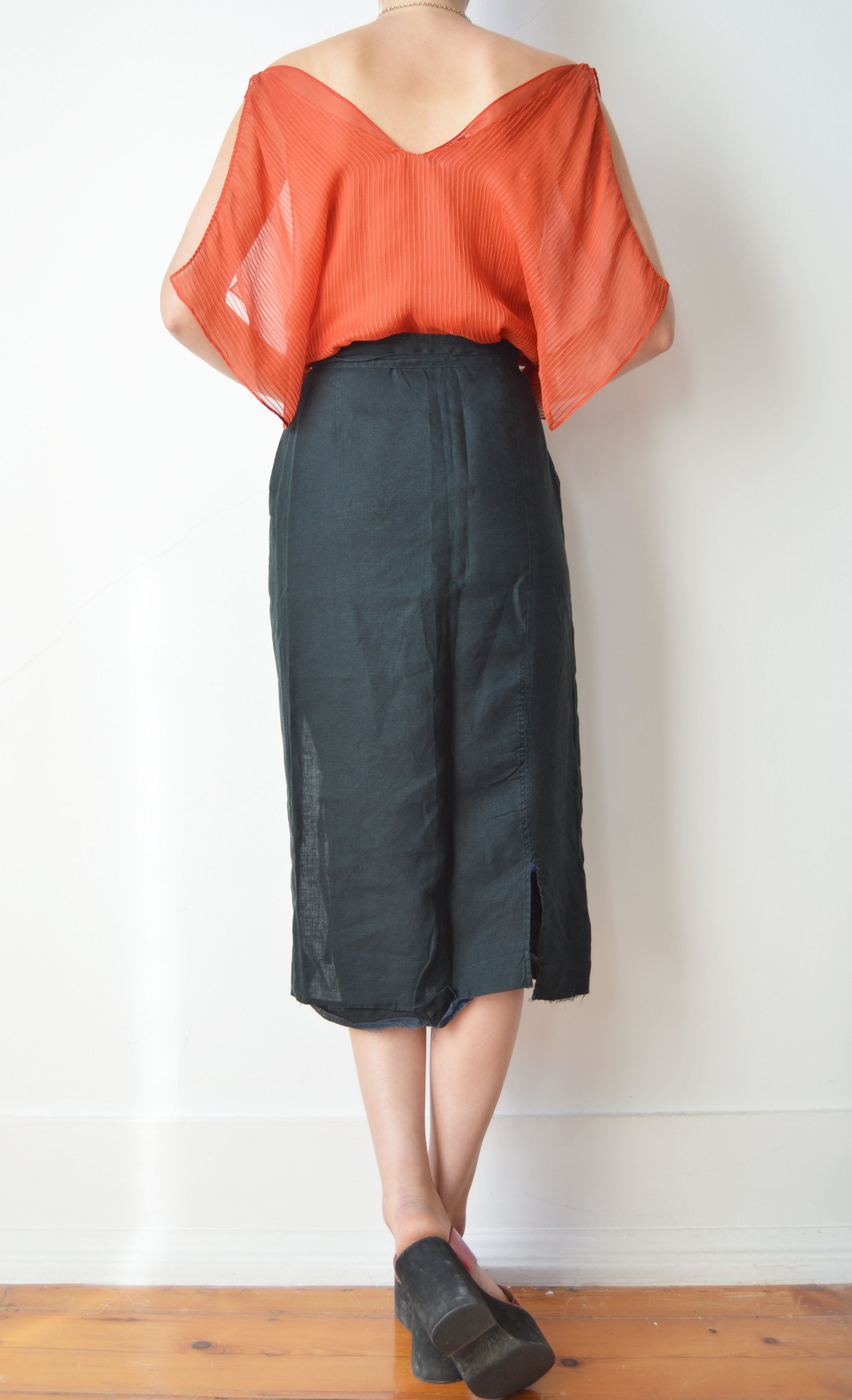 vintage chloe ss 2001 orange silk top