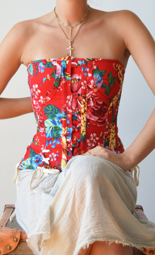 Vintage D&G Red Floral Corset