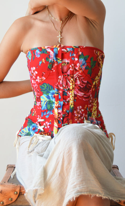 Vintage D&G Red Floral Corset