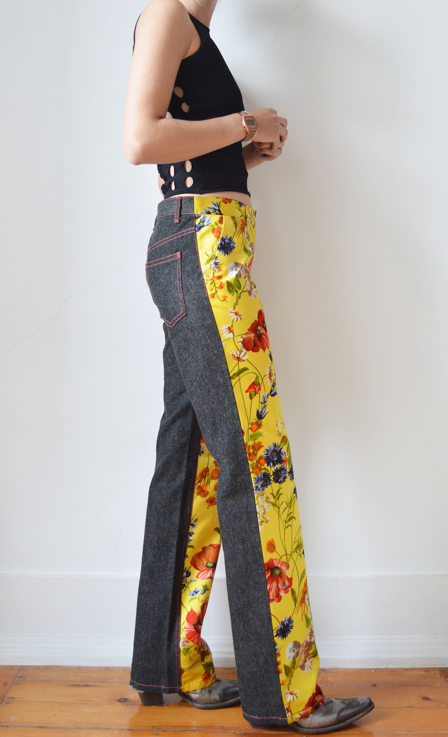 vintage dolce gabbana fw 1999 silk floral trousers