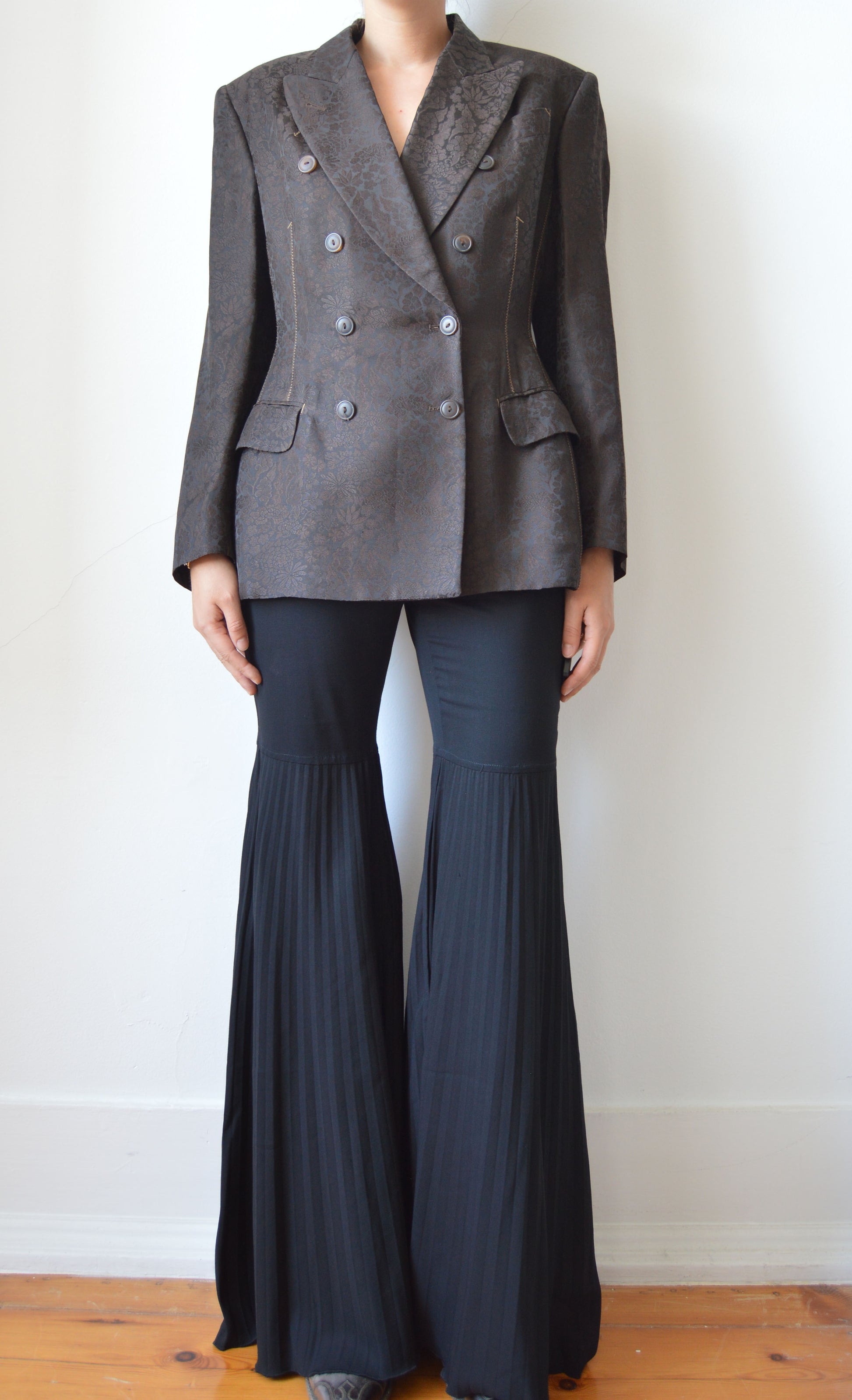 vintage dolce gabbana fw 2000 black pleated trousers