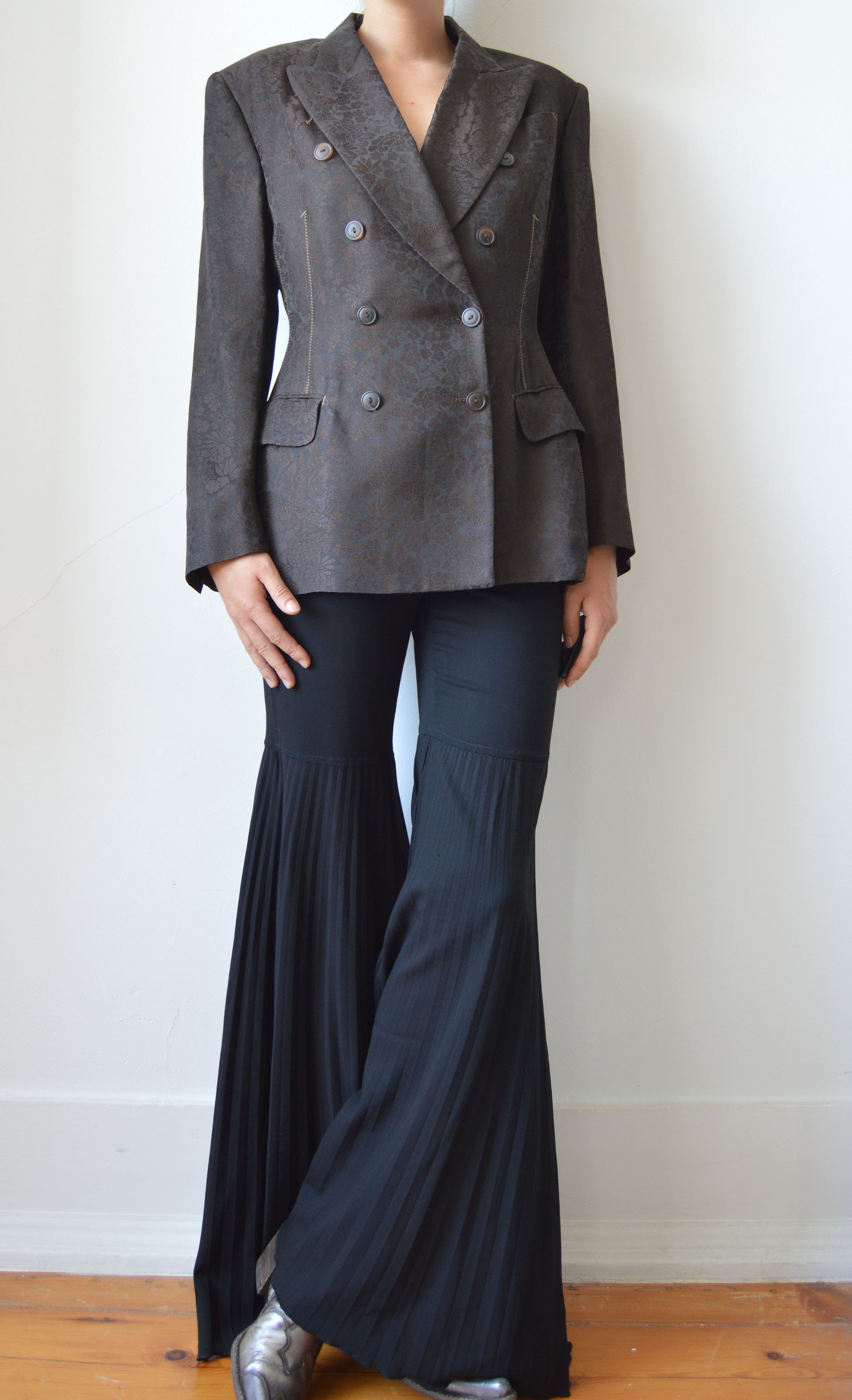 vintage dolce gabbana fw 2000 black pleated trousers