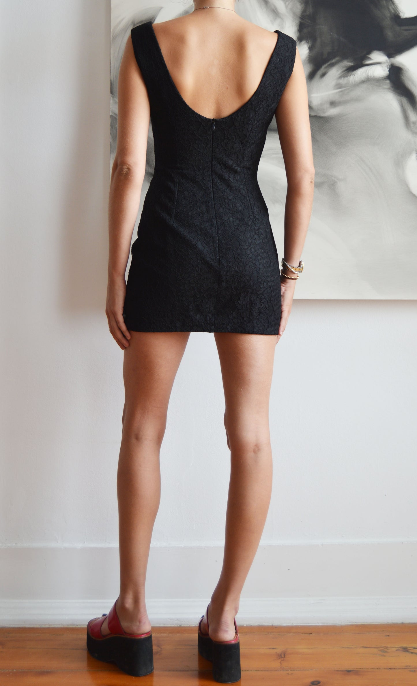 Vintage Dolce & Gabbana Black Lace Mini Dress
