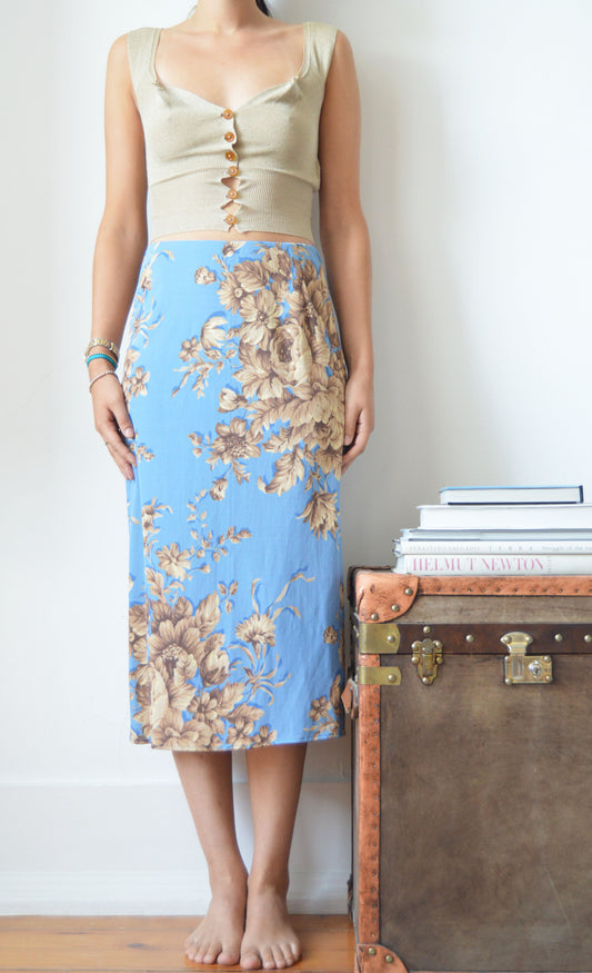 Vintage Dolce & Gabbana S/S 1997 Floral Midi Skirt