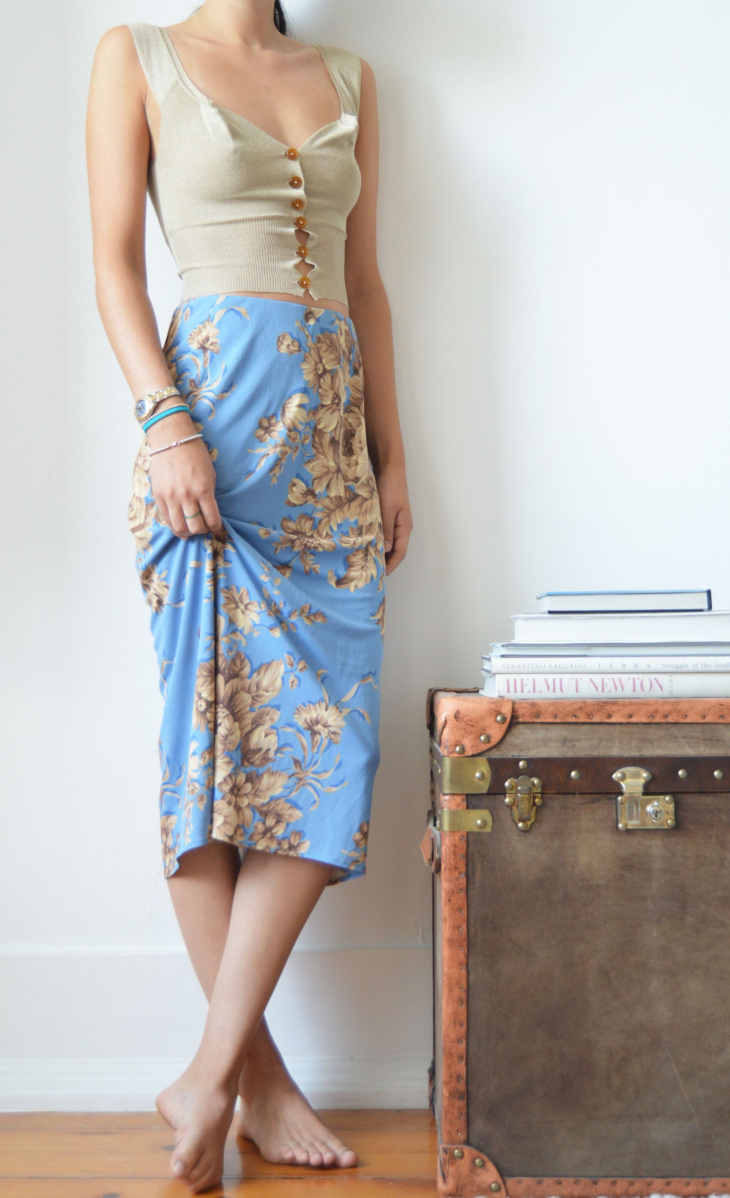 Vintage Dolce & Gabbana S/S 1997 Floral Midi Skirt