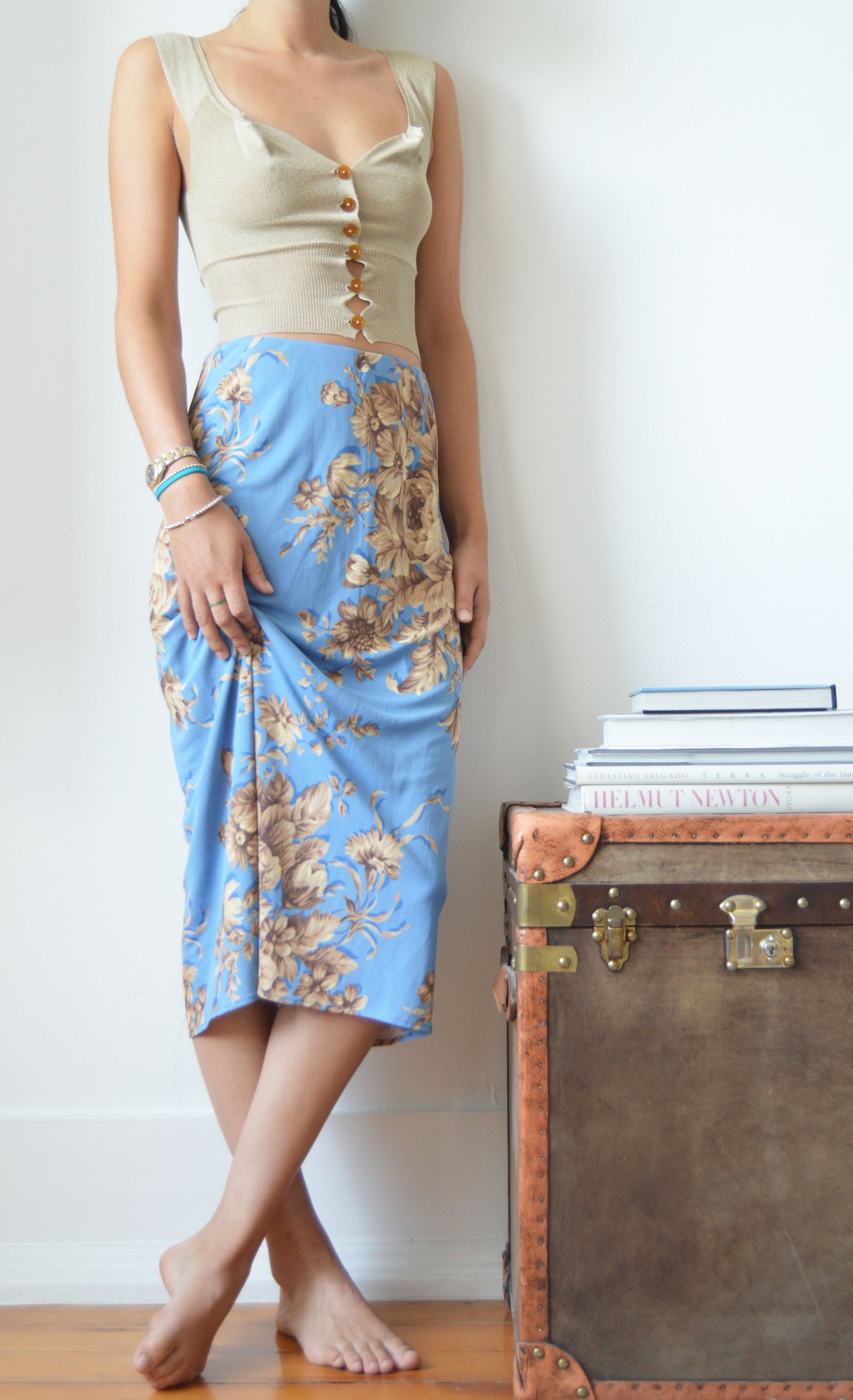 Vintage Dolce & Gabbana S/S 1997 Floral Midi Skirt