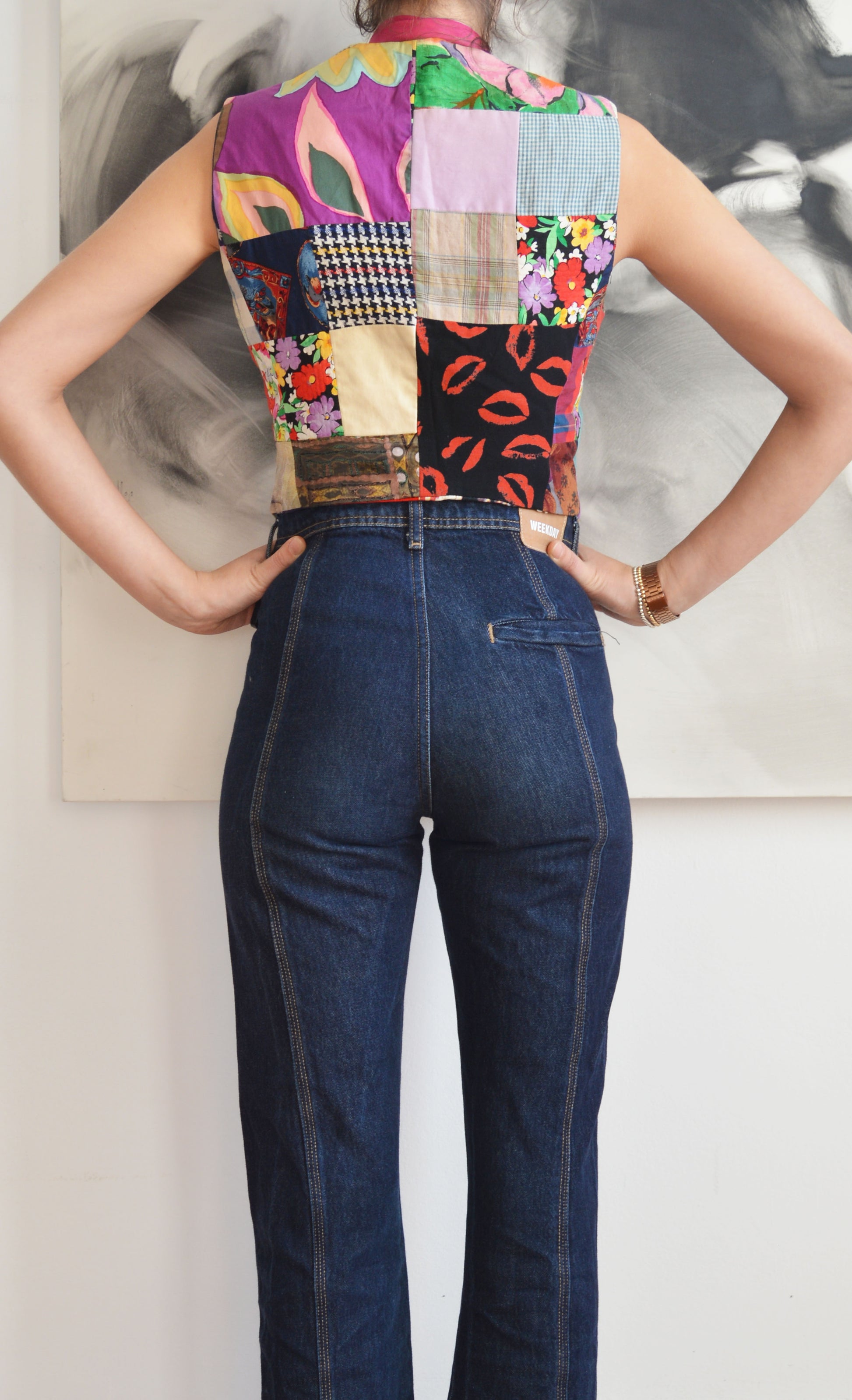 vintage dolce gabbana ss 1993 cotton patchwork waistcoat