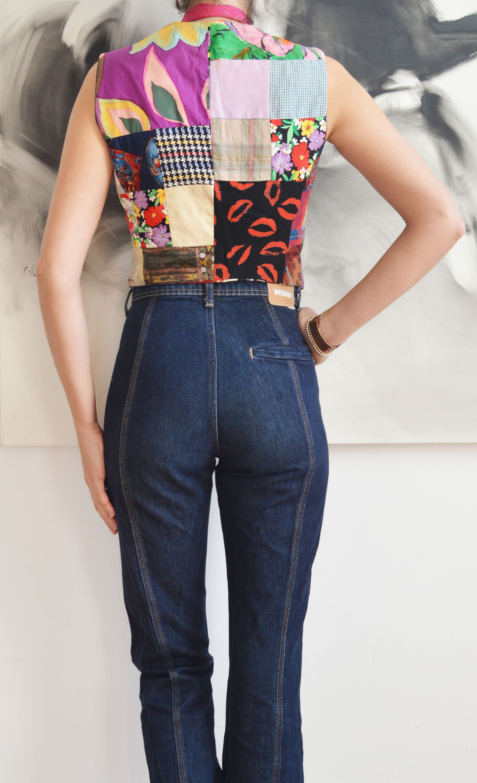 vintage dolce gabbana ss 1993 cotton patchwork waistcoat
