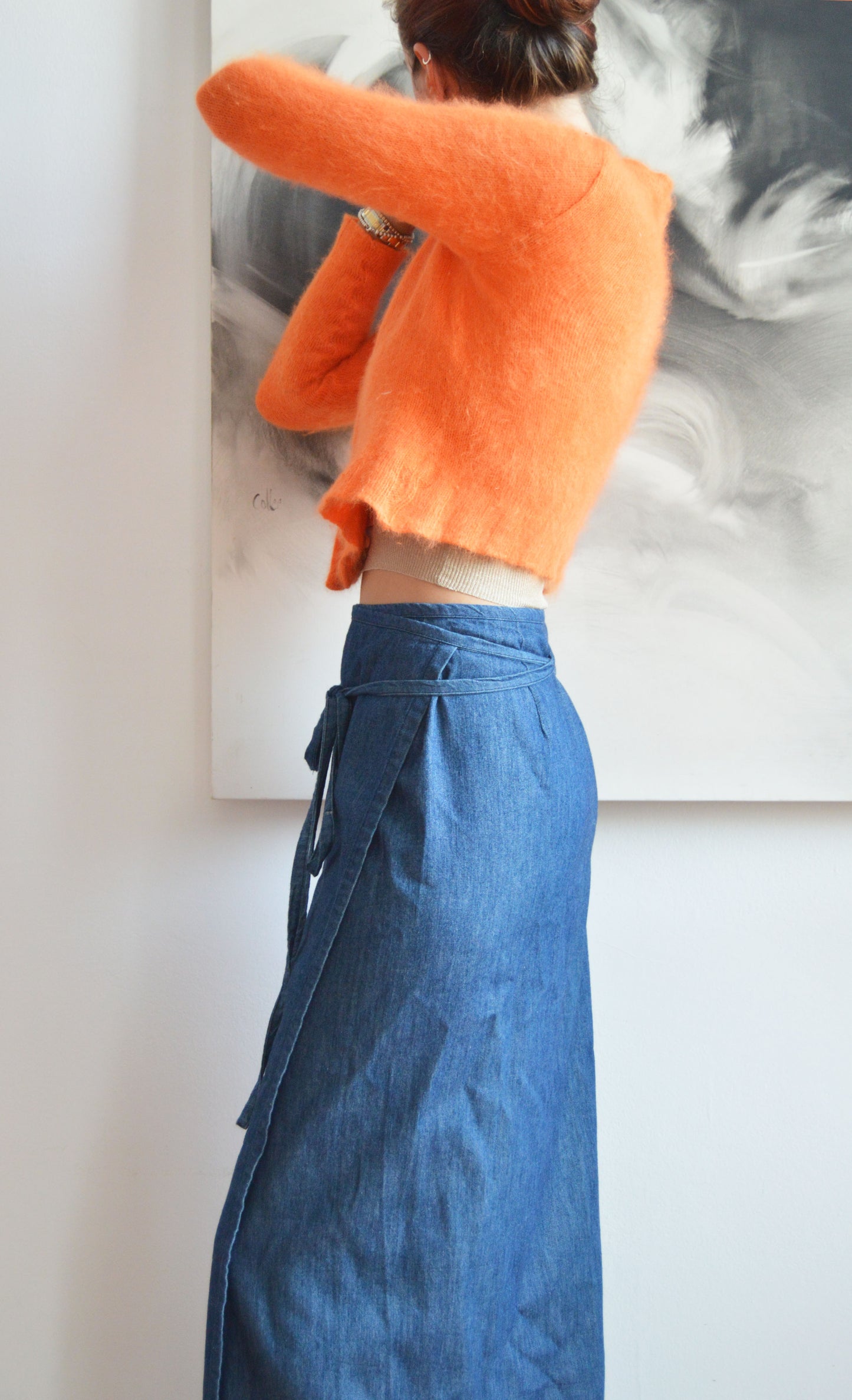 vintage dries van noten orange angora cardigan 