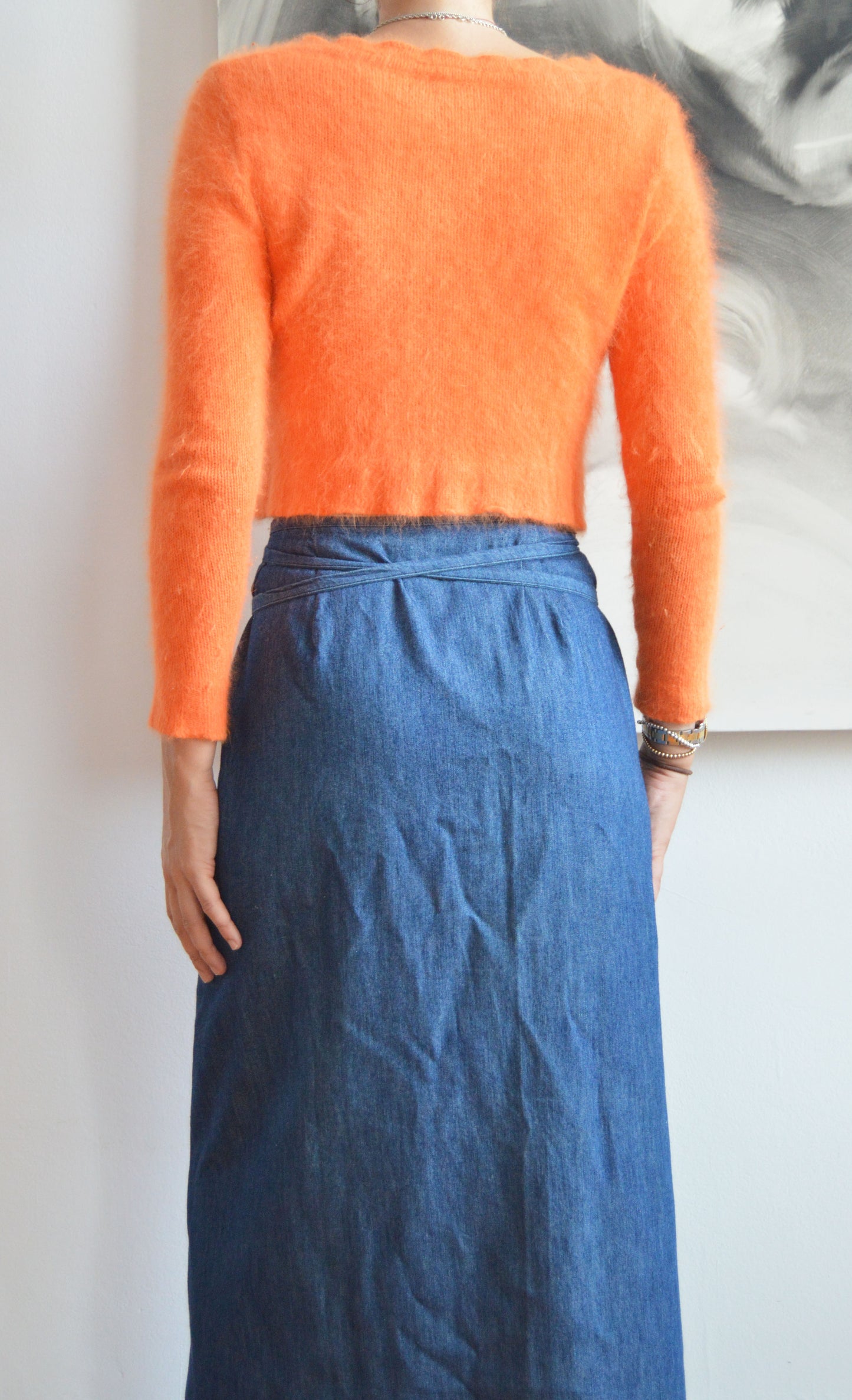 vintage dries van noten orange angora cardigan 