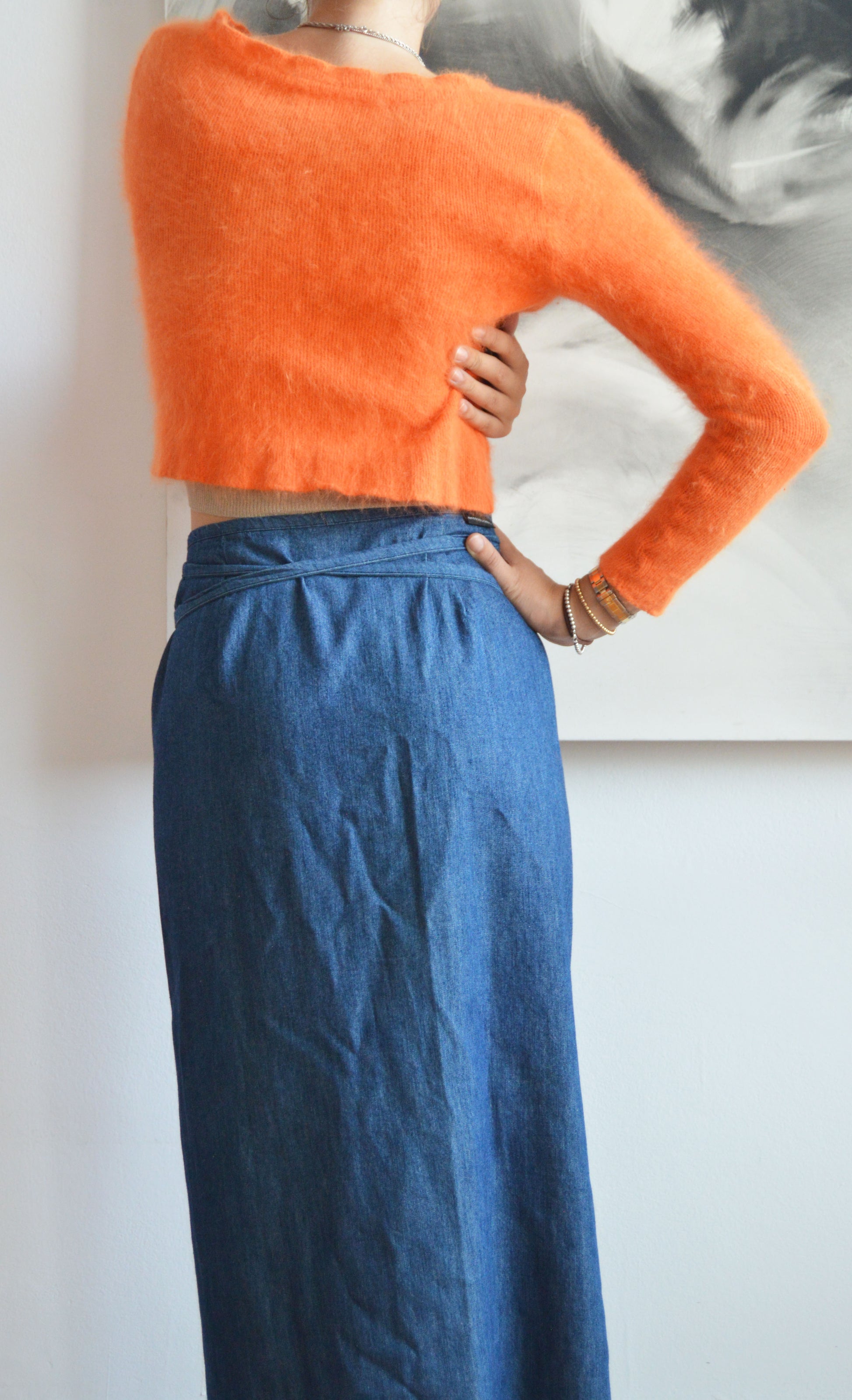 vintage dries van noten orange angora cardigan 