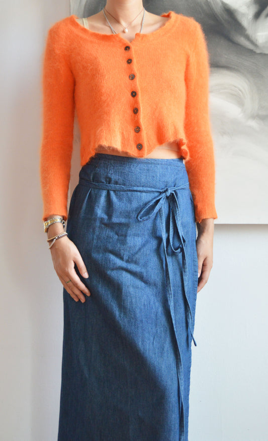 vintage dries van noten orange angora cardigan 