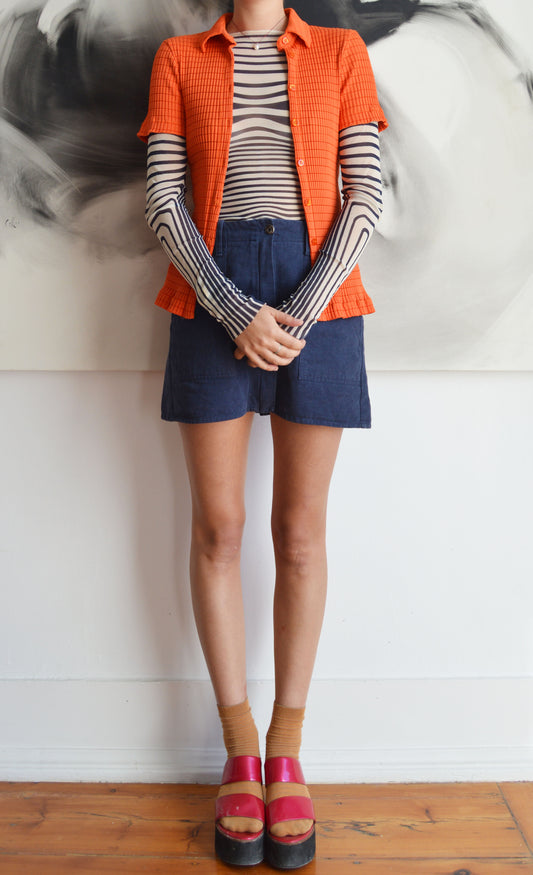 vintage iceberg cento x cento orange polo shirt