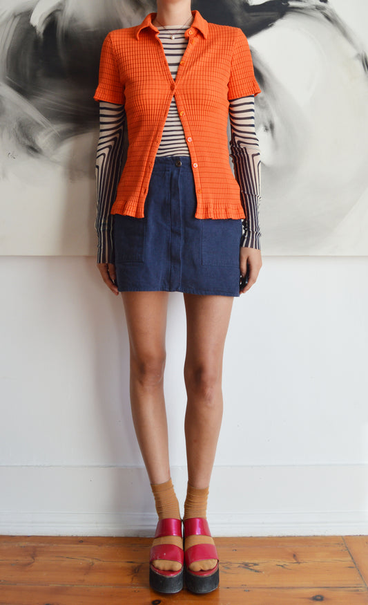 vintage iceberg cento x cento orange polo shirt