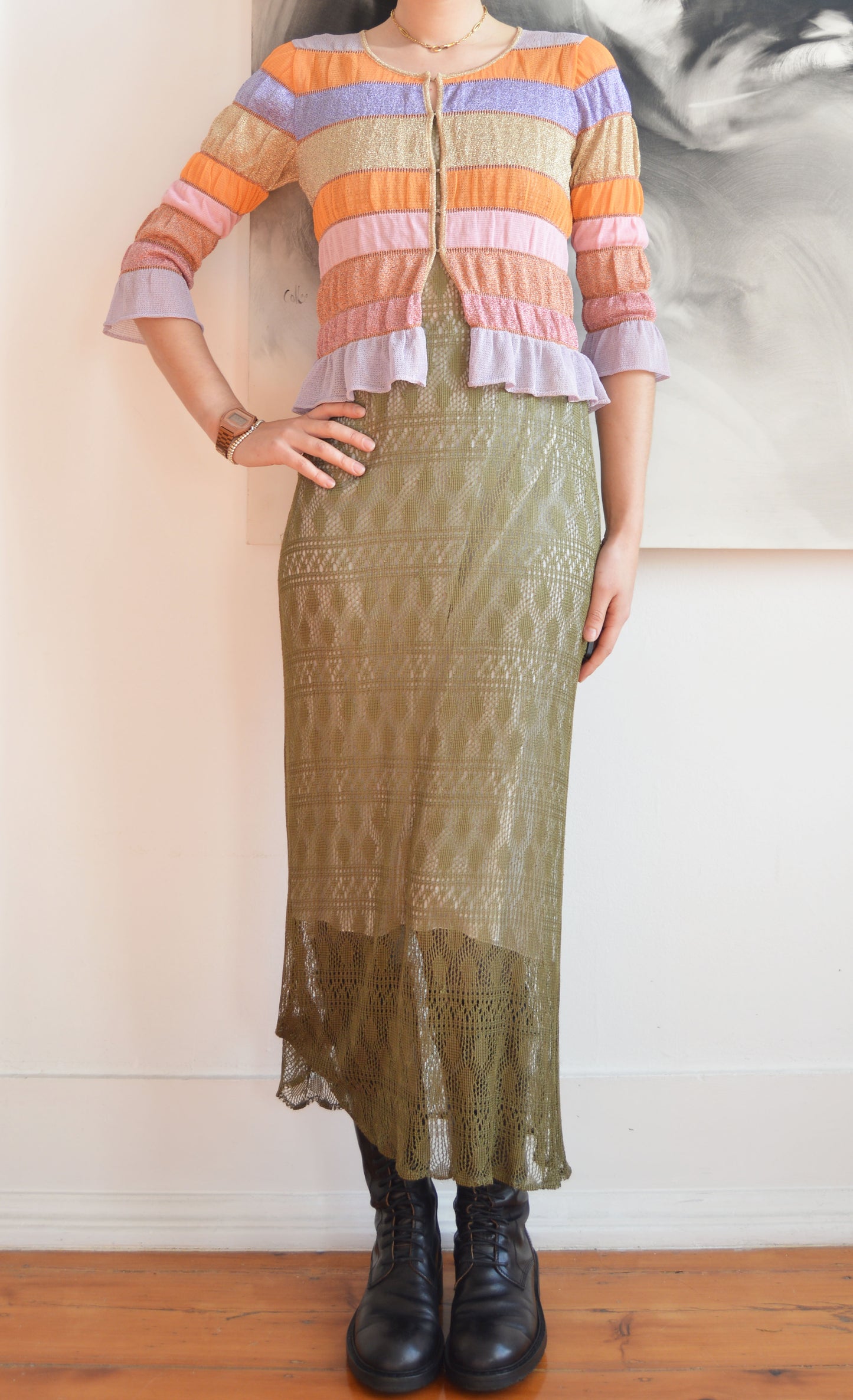 vintage iceberg ss 2000 sparkly knitted cardigan