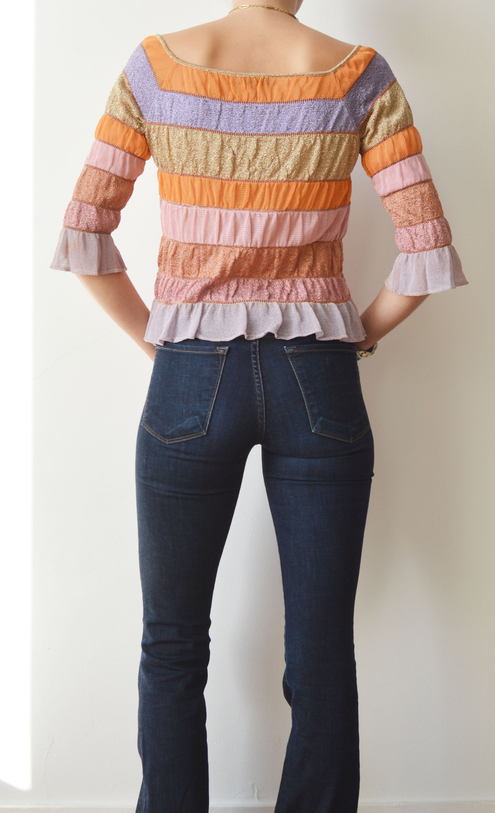 vintage iceberg ss 2000 metallic knitted top