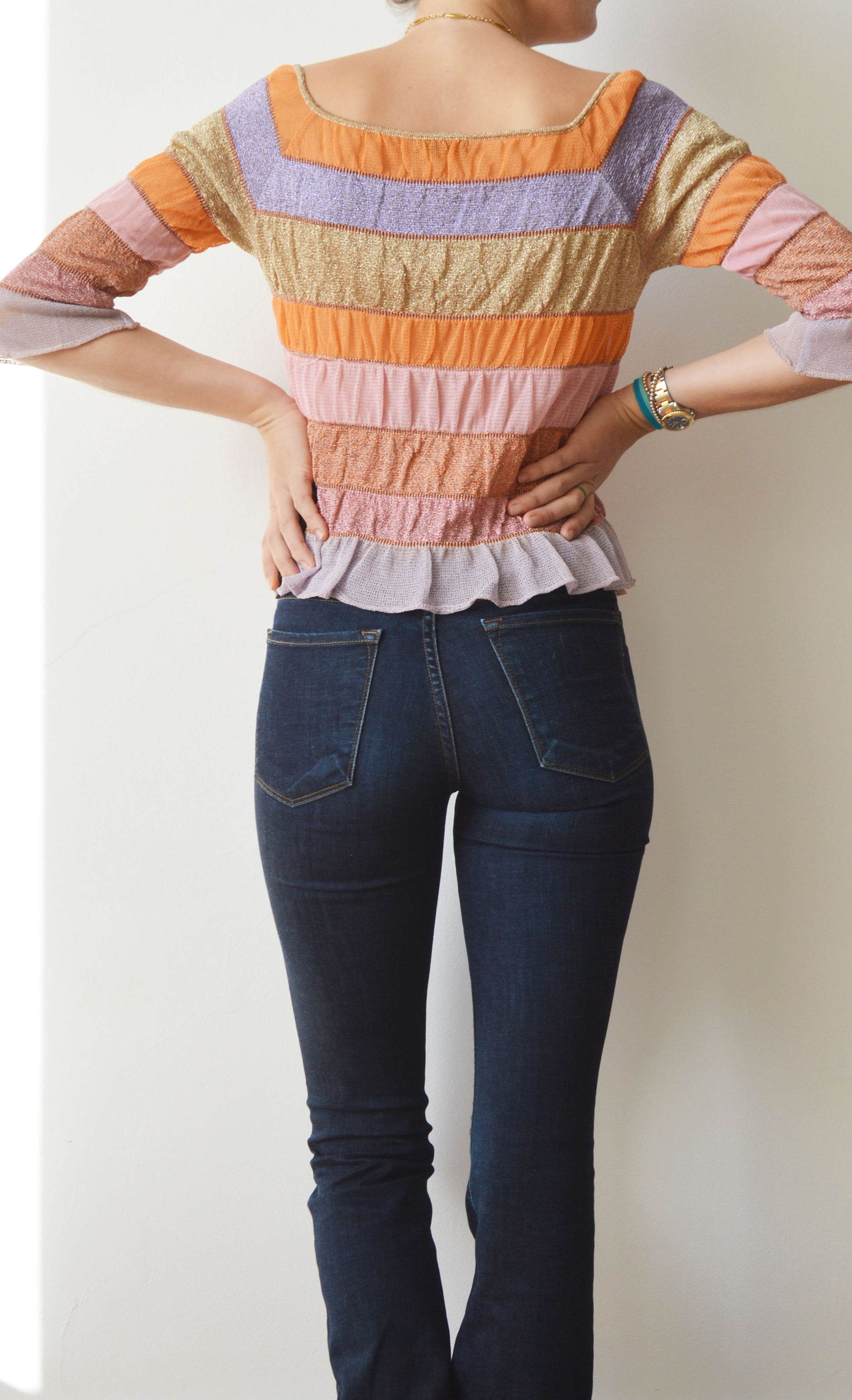 vintage iceberg ss 2000 metallic knitted top