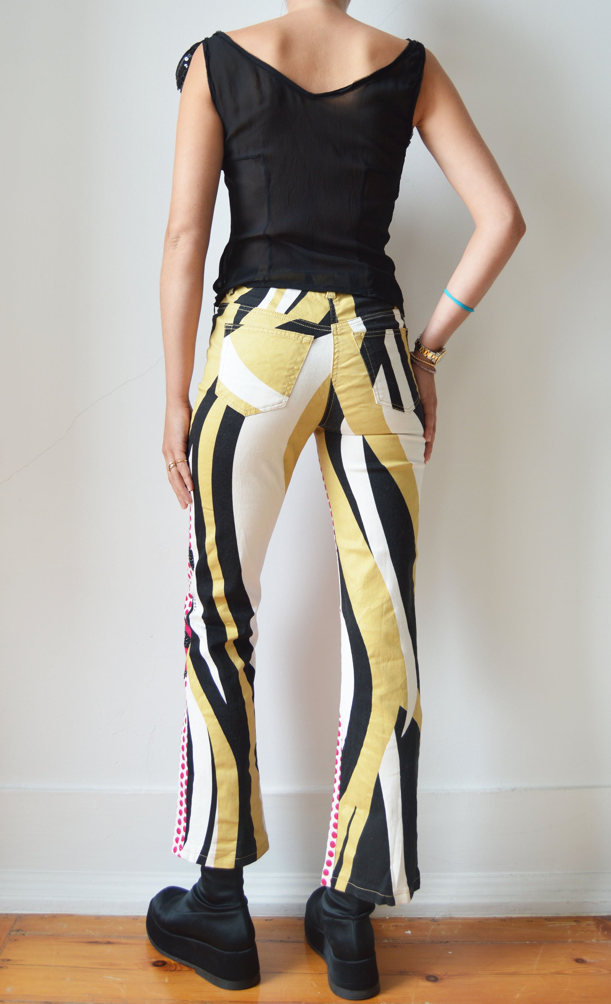 vintage iceberg ss 2001 face pop art jeans