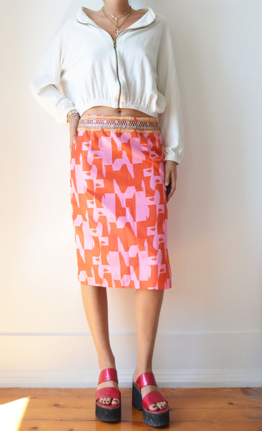 vintage iceberg ss 2000 silk skirt