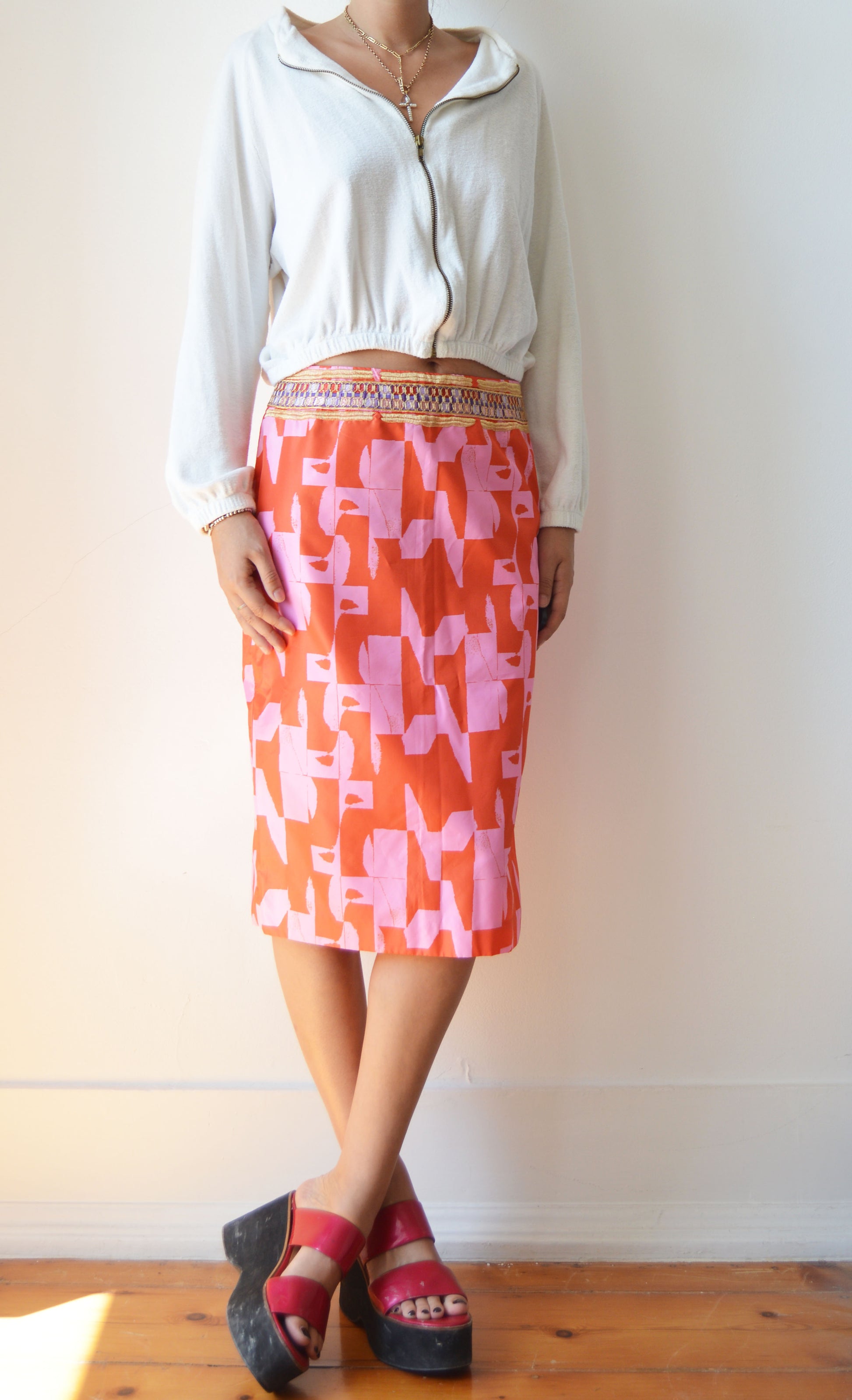 vintage iceberg ss 2000 silk skirt