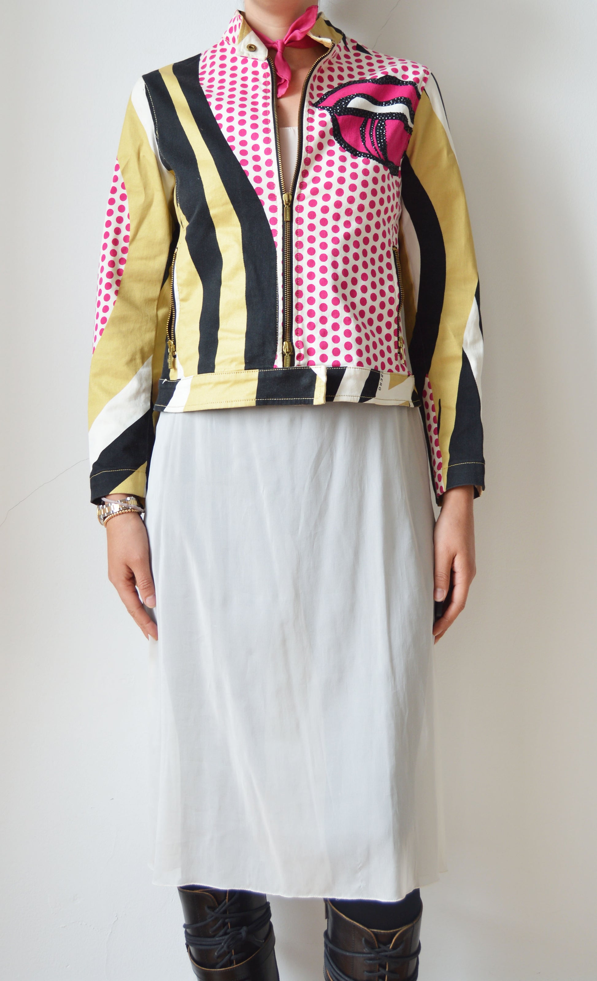 vintage iceberg ss 2001 denim pop art jacket