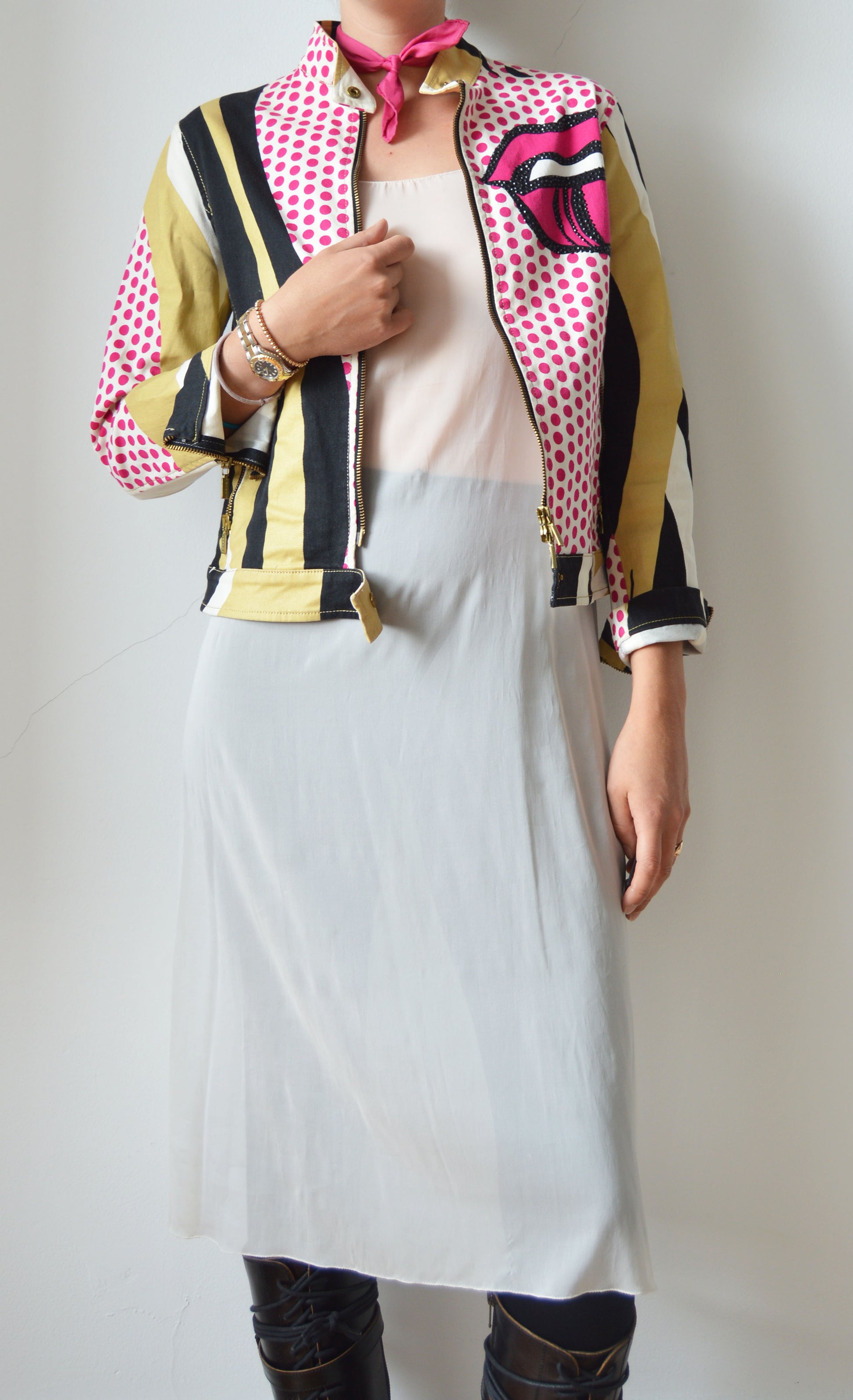 vintage iceberg ss 2001 denim pop art jacket