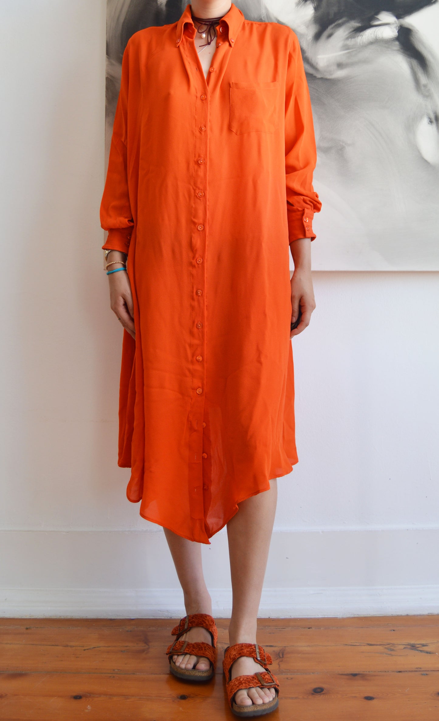 vintage jean paul gaultier orange shirtdress