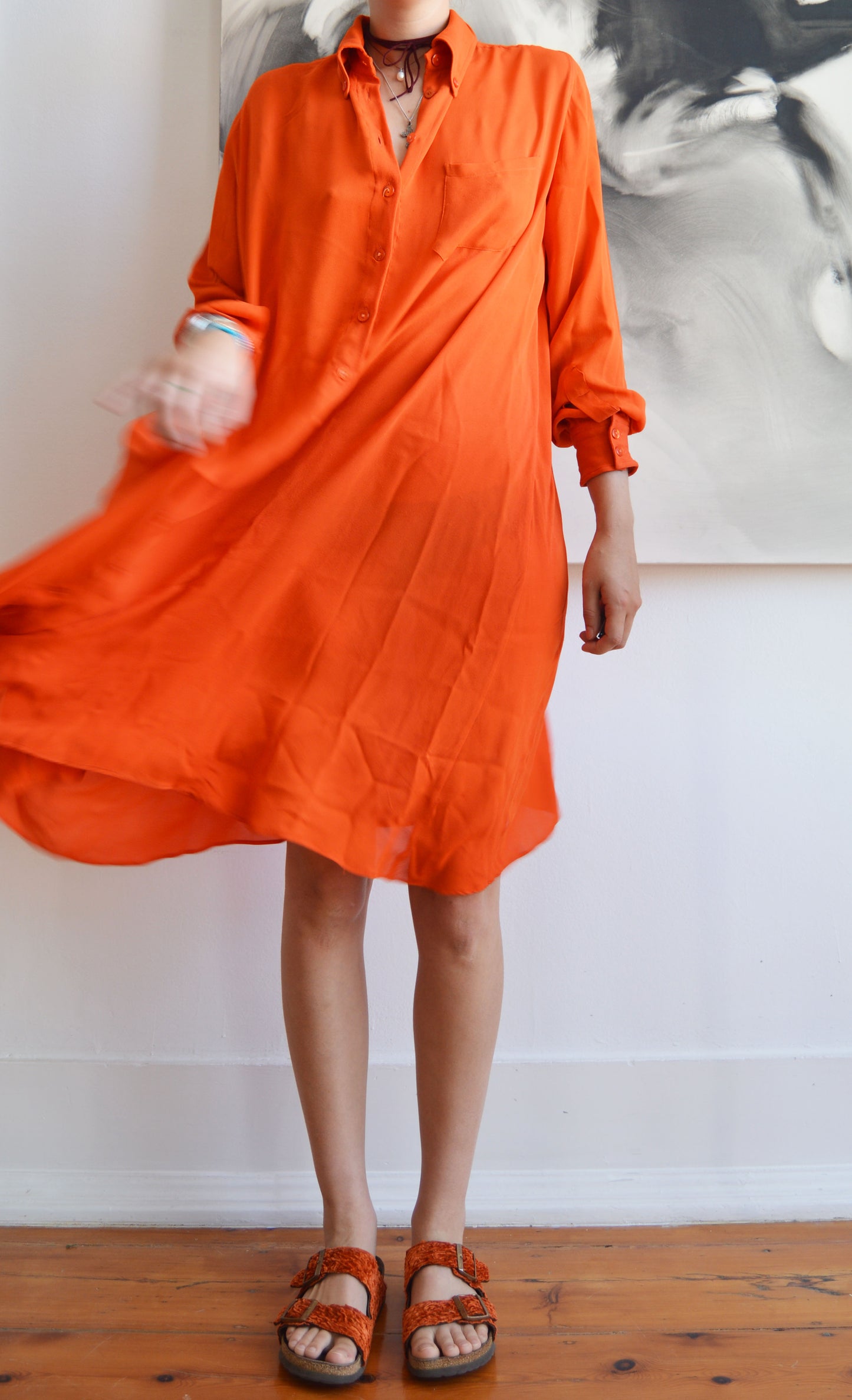 vintage jean paul gaultier orange shirtdress