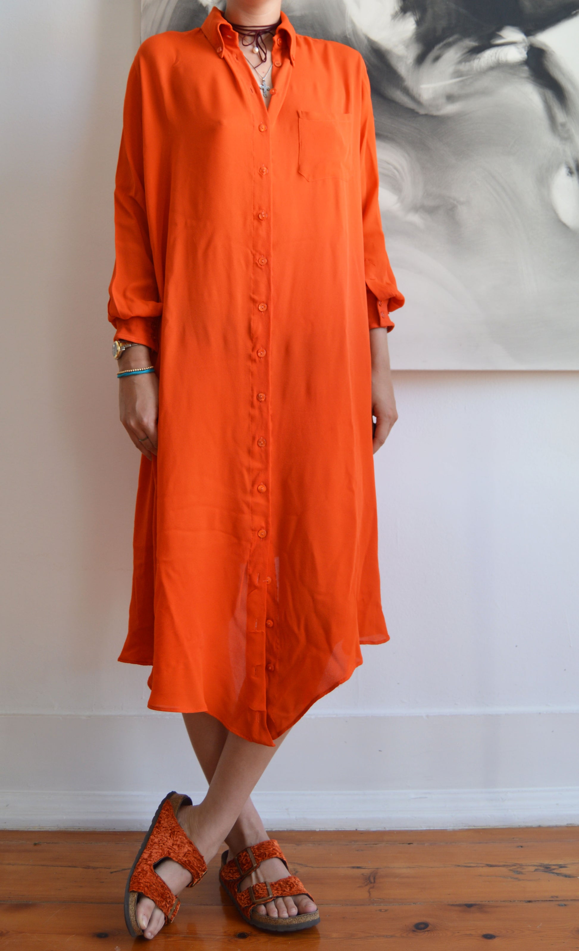 vintage jean paul gaultier orange shirtdress