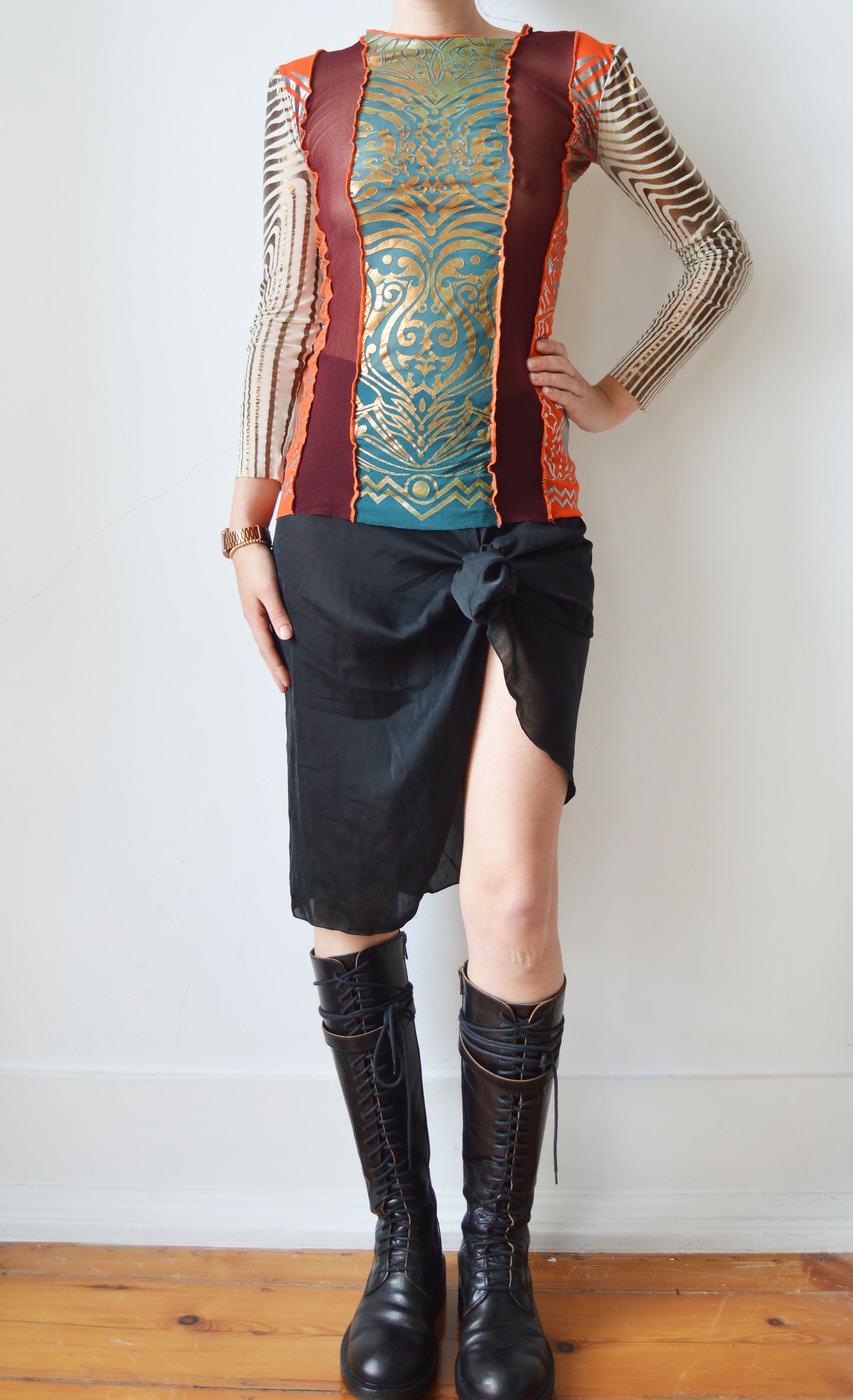 vintage jean paul gaultier ss 1996 cyberbaba mesh top