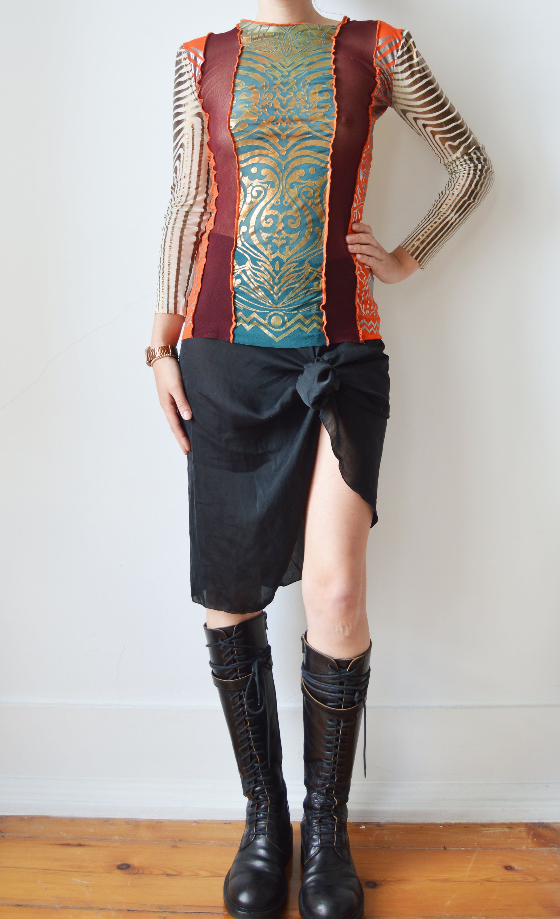 vintage jean paul gaultier ss 1996 cyberbaba mesh top