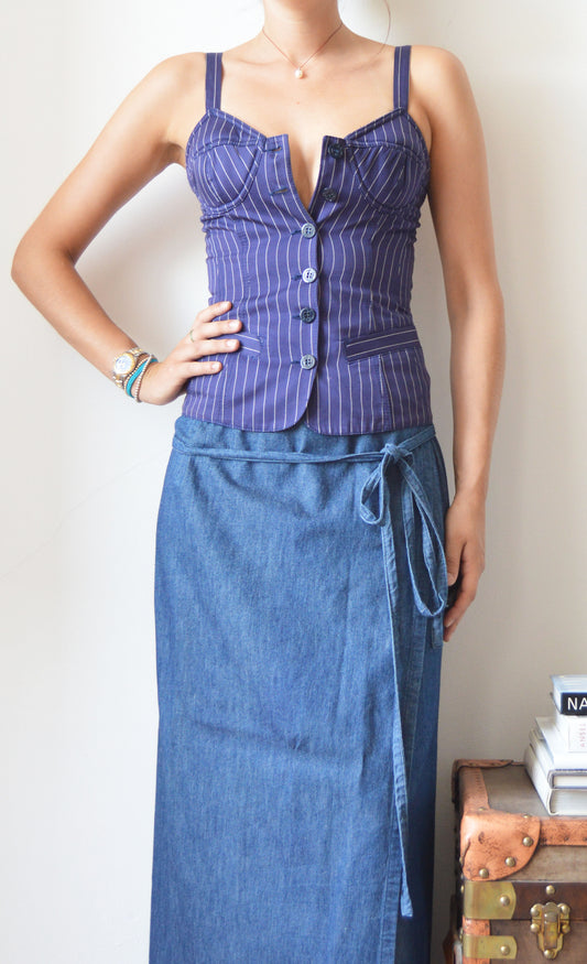 vintage junior gaultier pinstripe corset