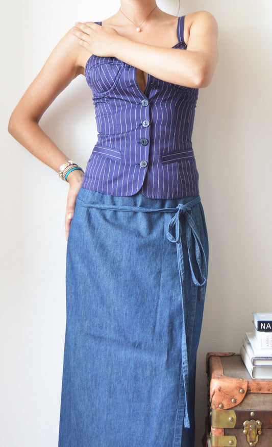 vintage junior gaultier pinstripe corset