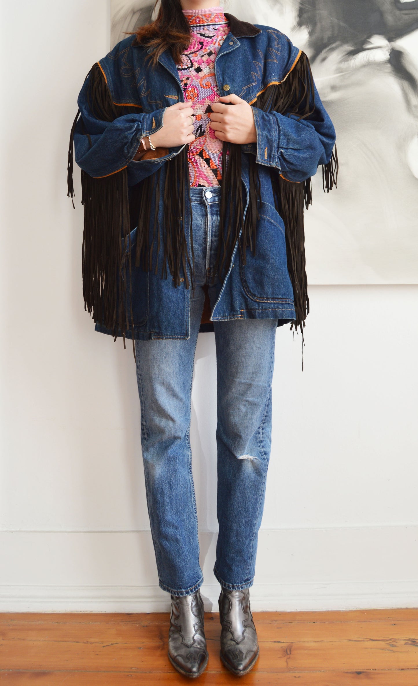 Vintage Kenzo Jeans Fringed Denim Coat