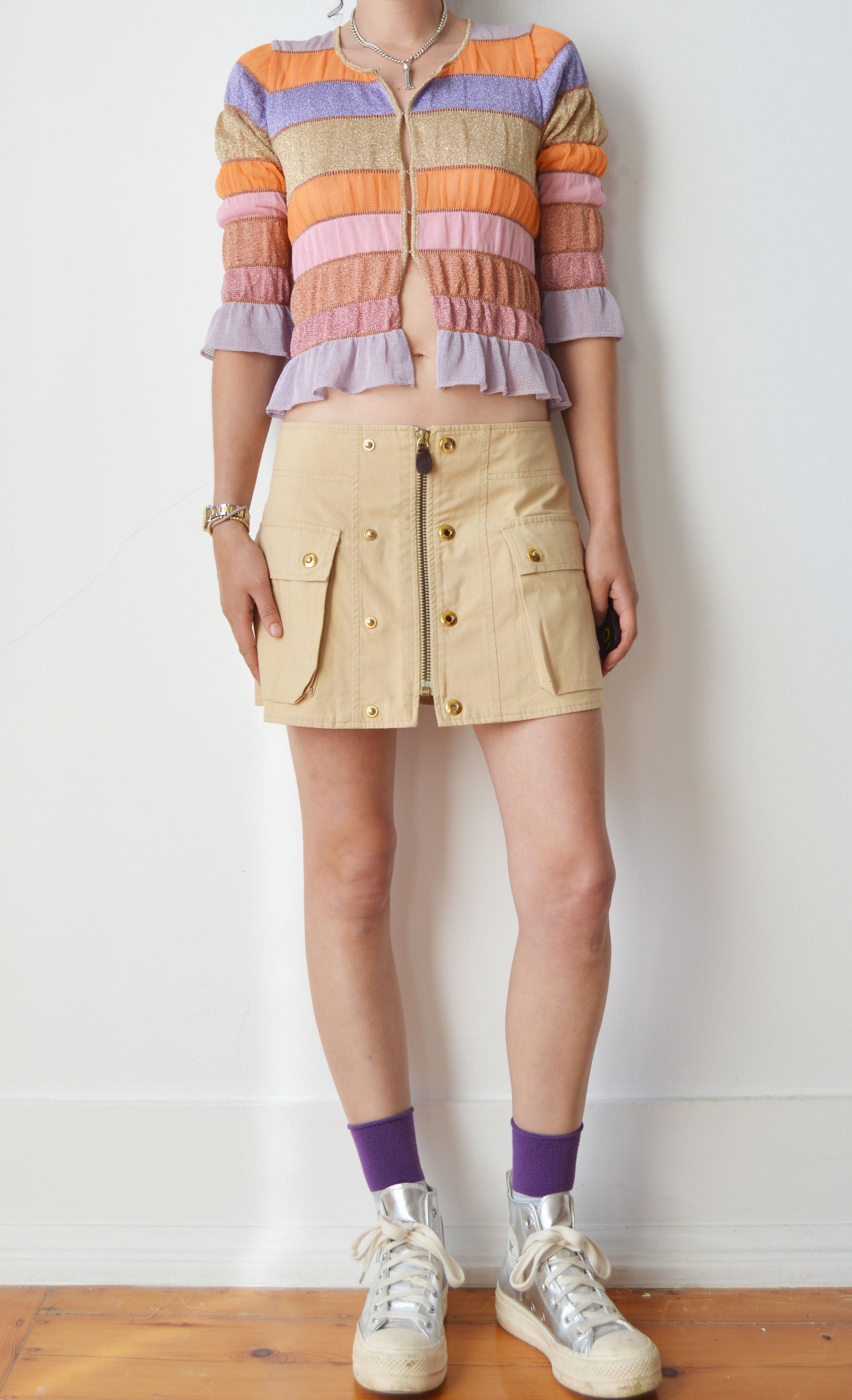 vintage marni ss 2003 cotton mini skirt