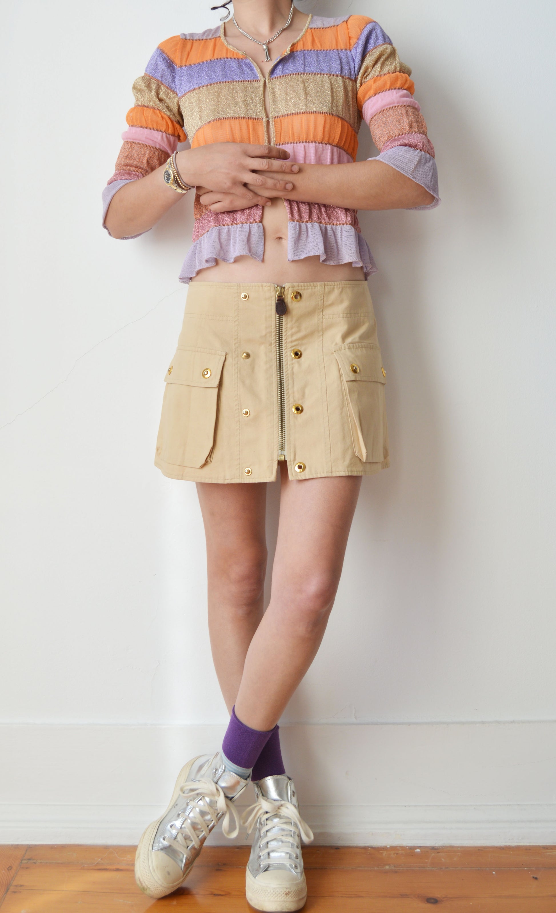 vintage marni ss 2003 cotton mini skirt
