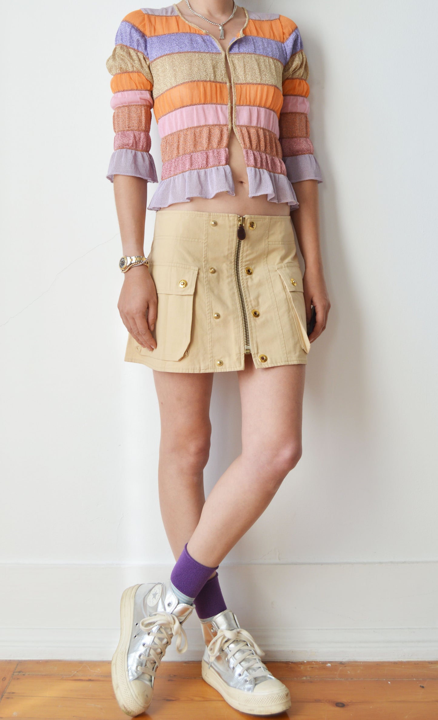 vintage marni ss 2003 cotton mini skirt