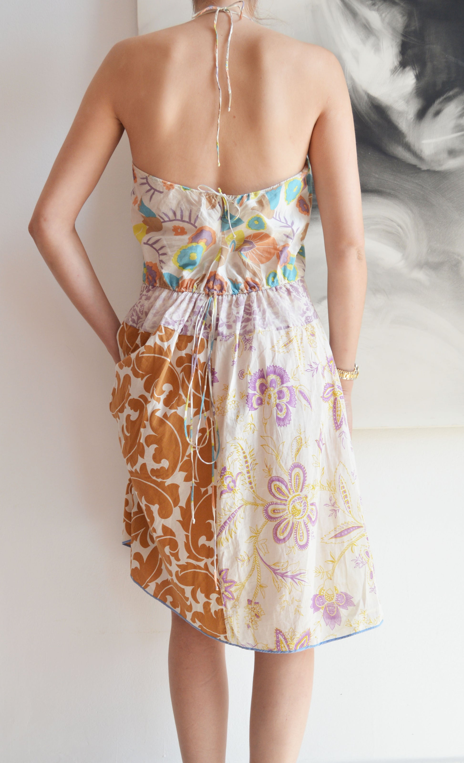 vintage marni ss 2003 mixed floral print cotton dress