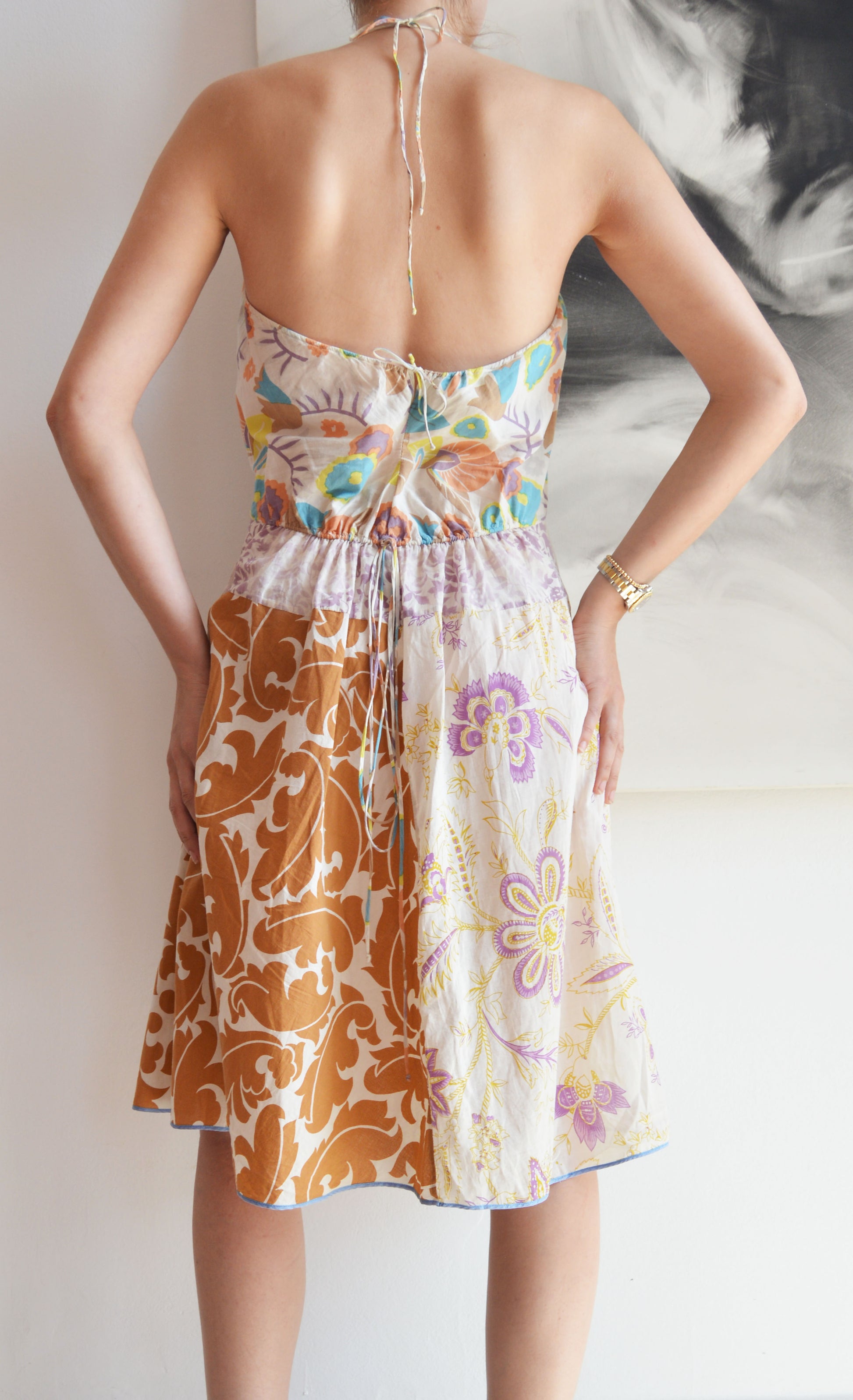 vintage marni ss 2003 mixed floral print cotton dress