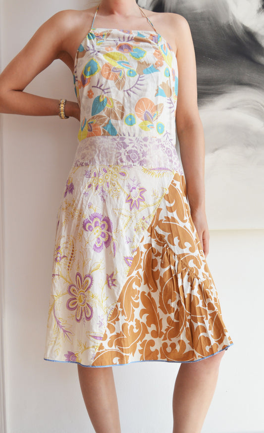 vintage marni ss 2003 mixed floral print cotton dress