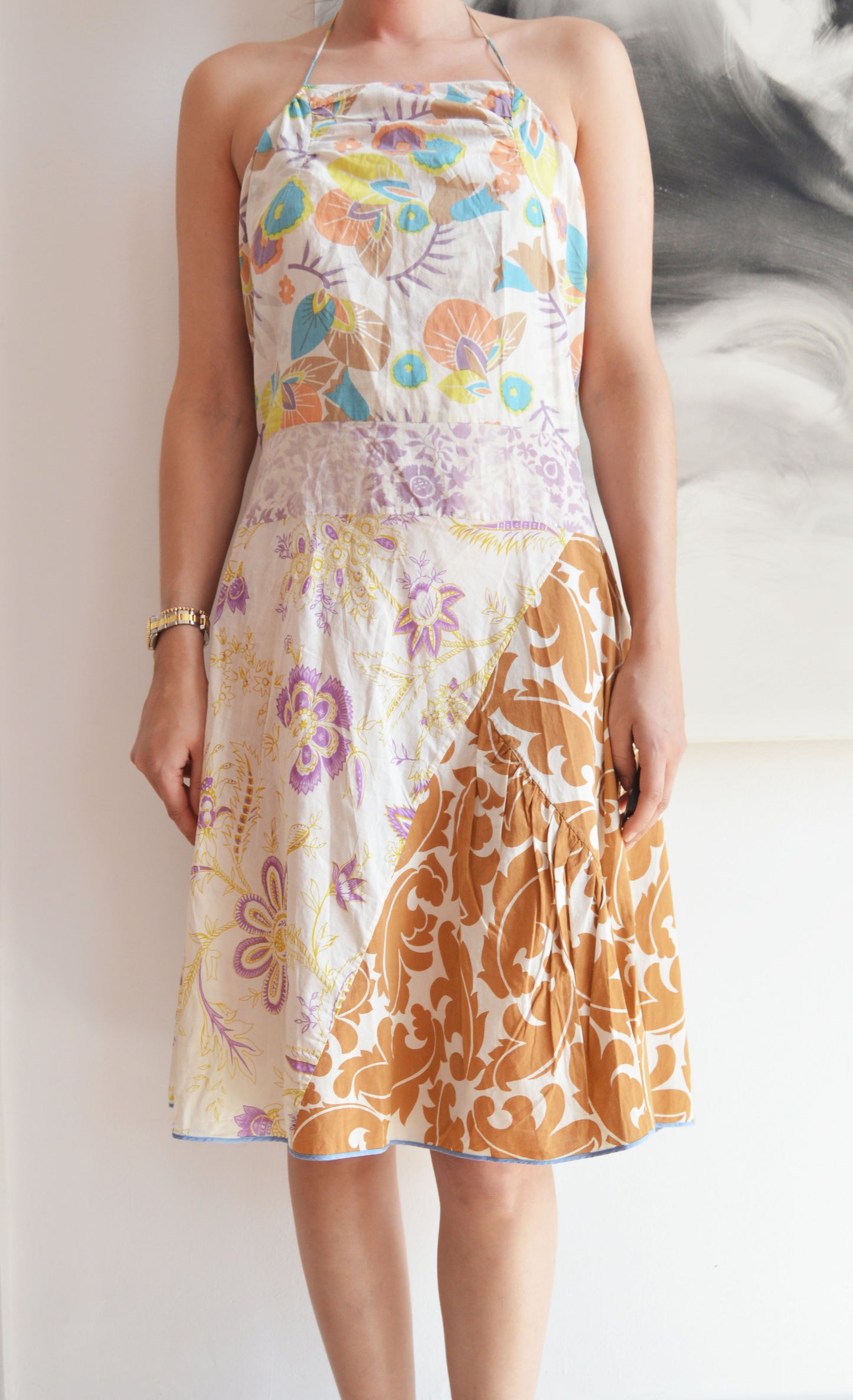 vintage marni ss 2003 mixed floral print cotton dress