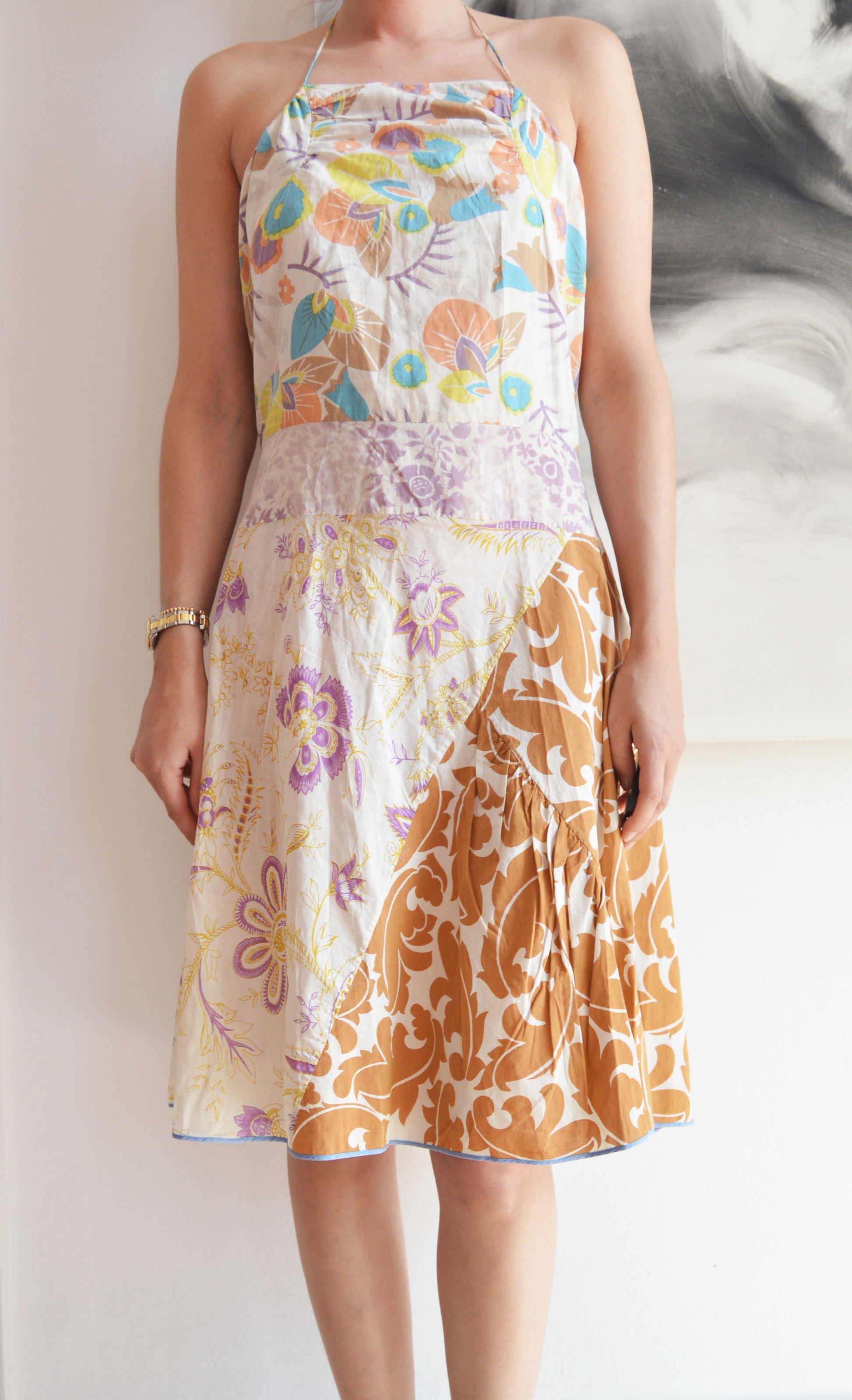 vintage marni ss 2003 mixed floral print cotton dress