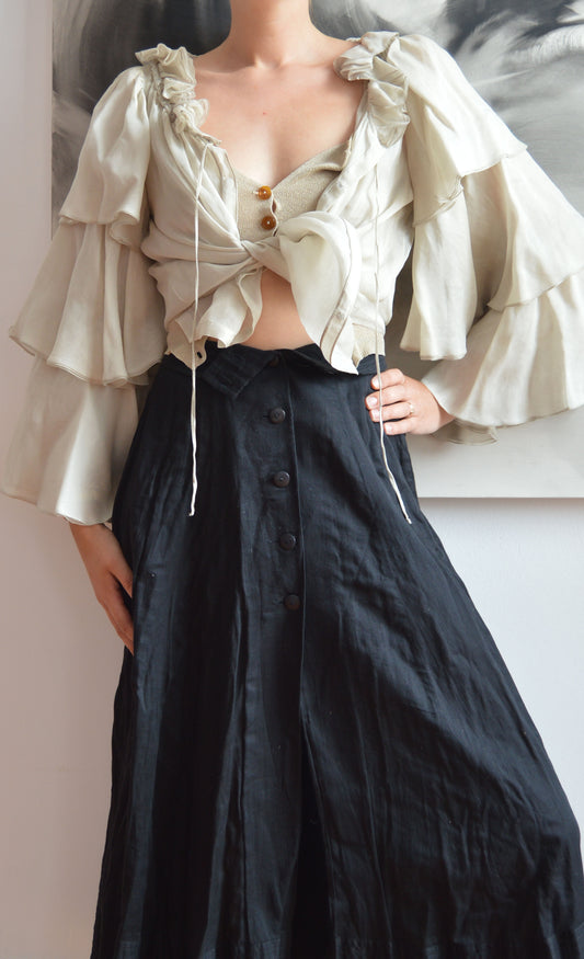 Missoni F/W 2006 Tiered Ruffle Sleeved Blouse