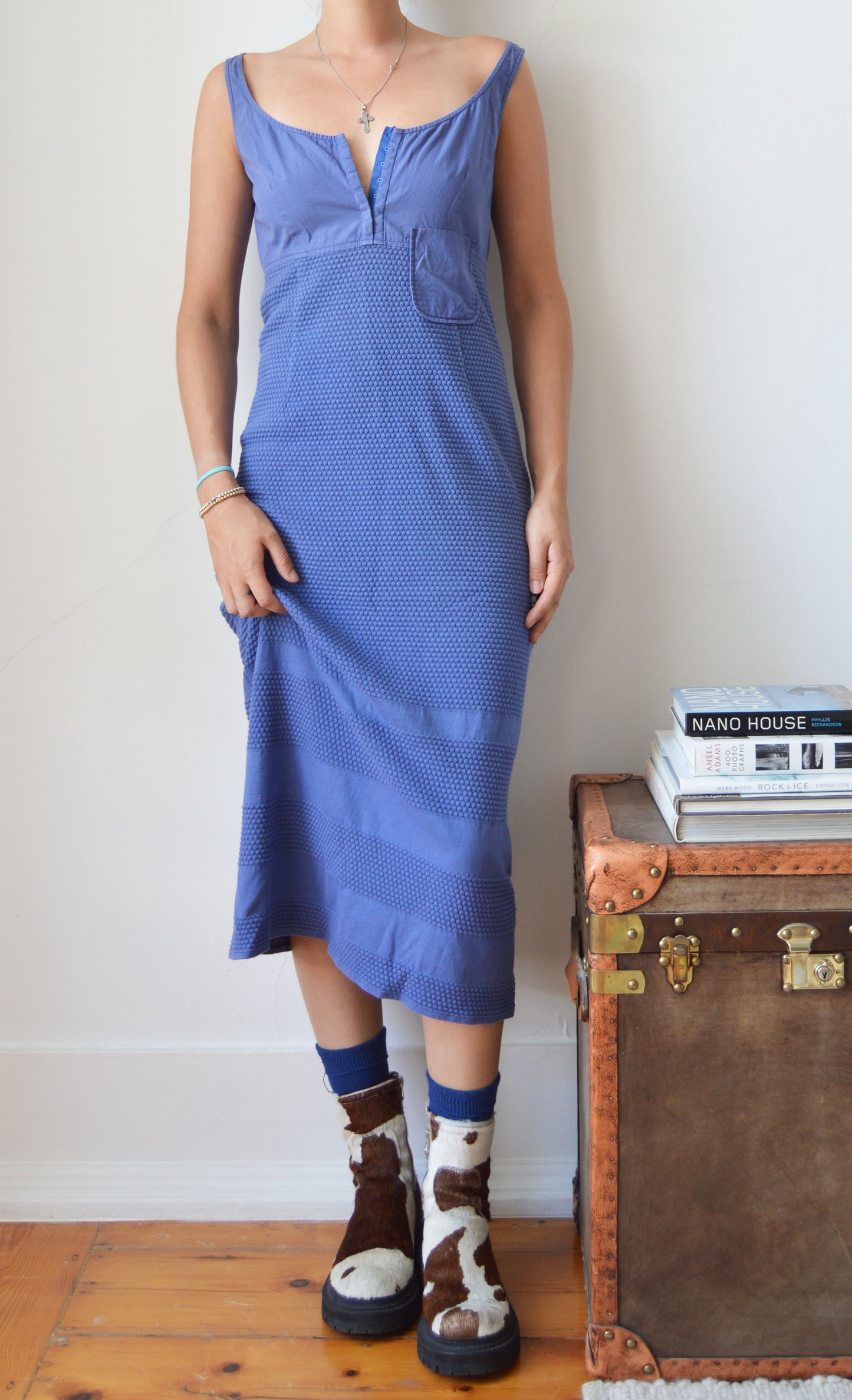 Vintage Miu Miu Blue Midi Dress